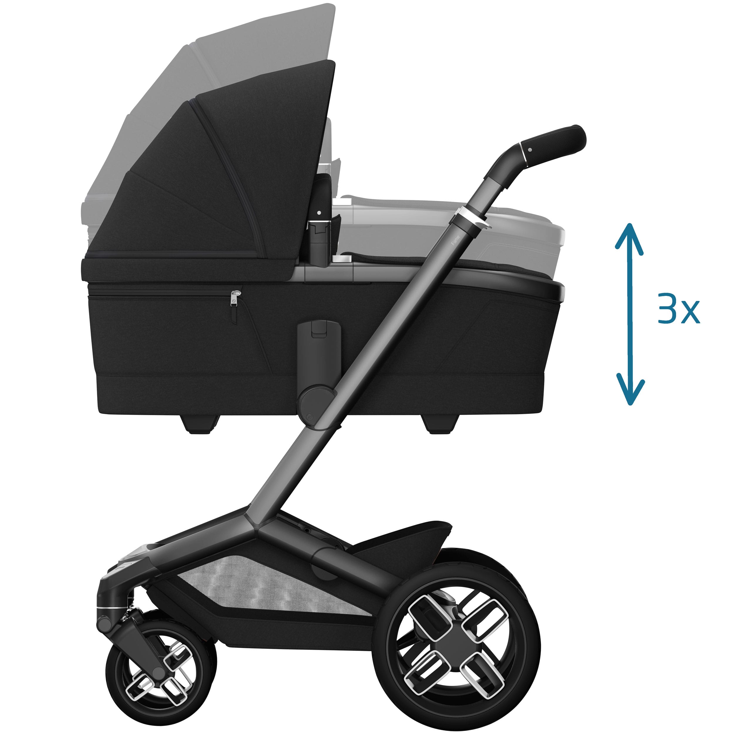 Maxi-Cosi FAME Pram with Carrycot in Twillic Black Travel Systems KF10000102 8712930018179