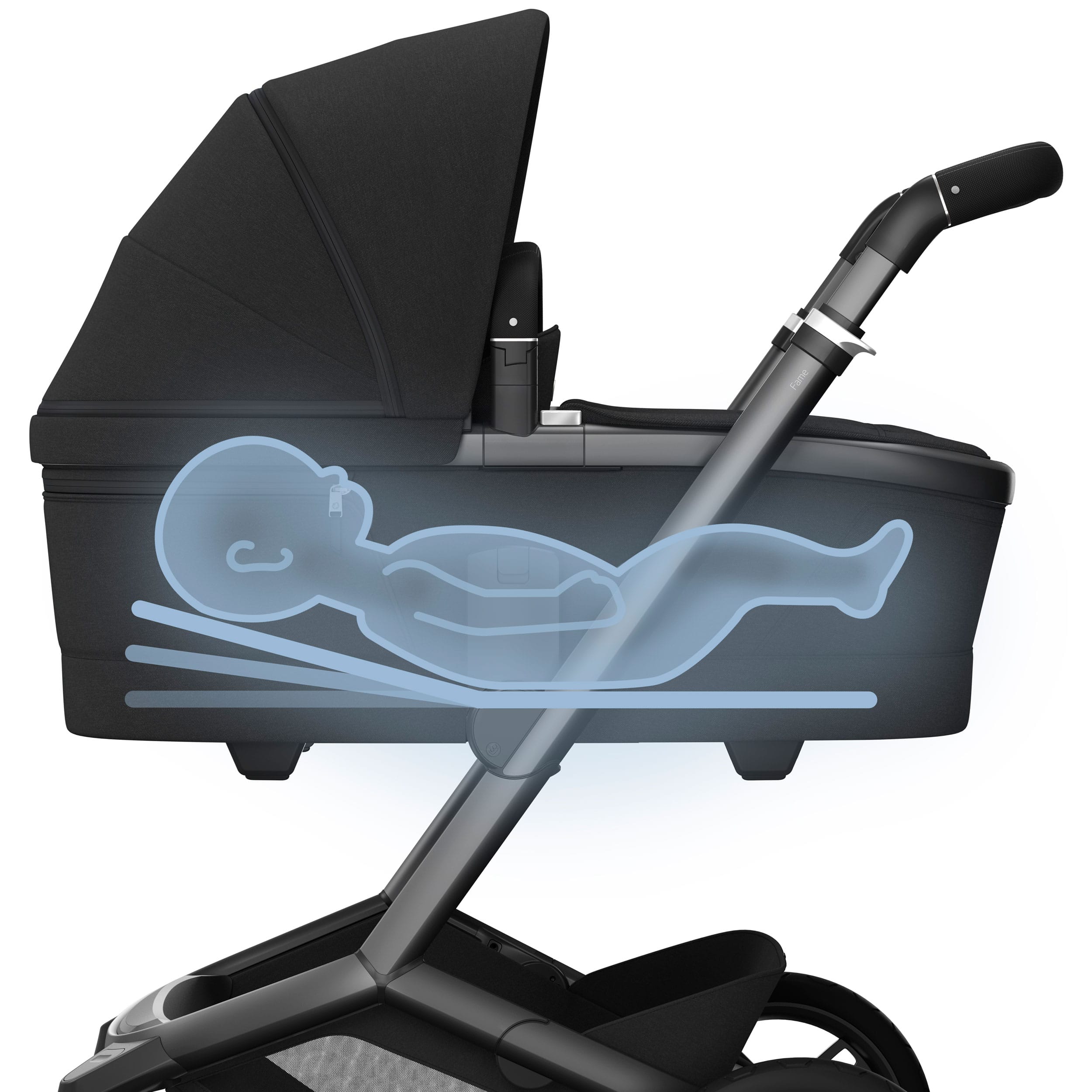 Maxi-Cosi FAME Pram with Carrycot in Twillic Black Travel Systems KF10000102 8712930018179