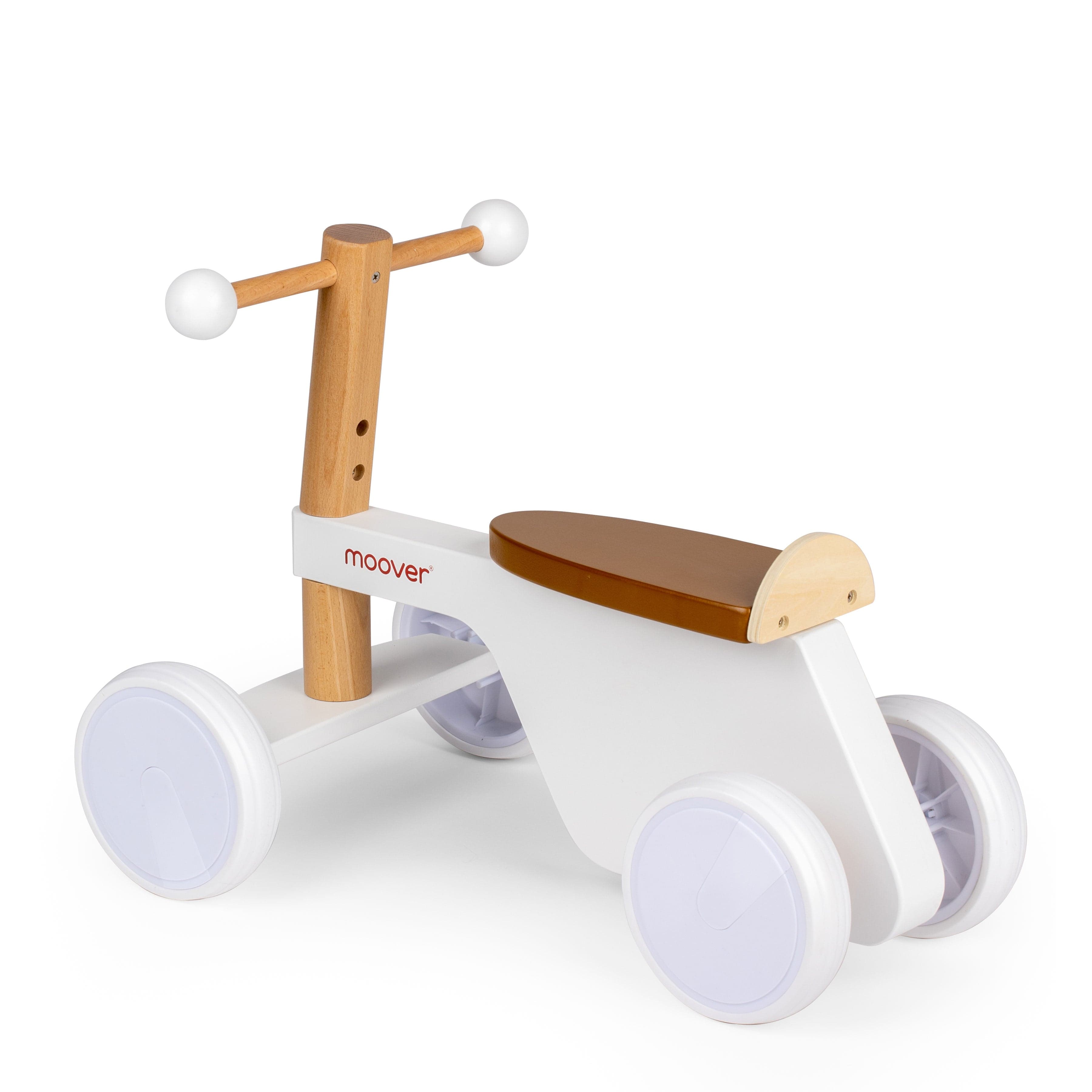 Moover- 4 - Ride On Bike in White Push Along Toys MVBIKEWHTE 1659406165