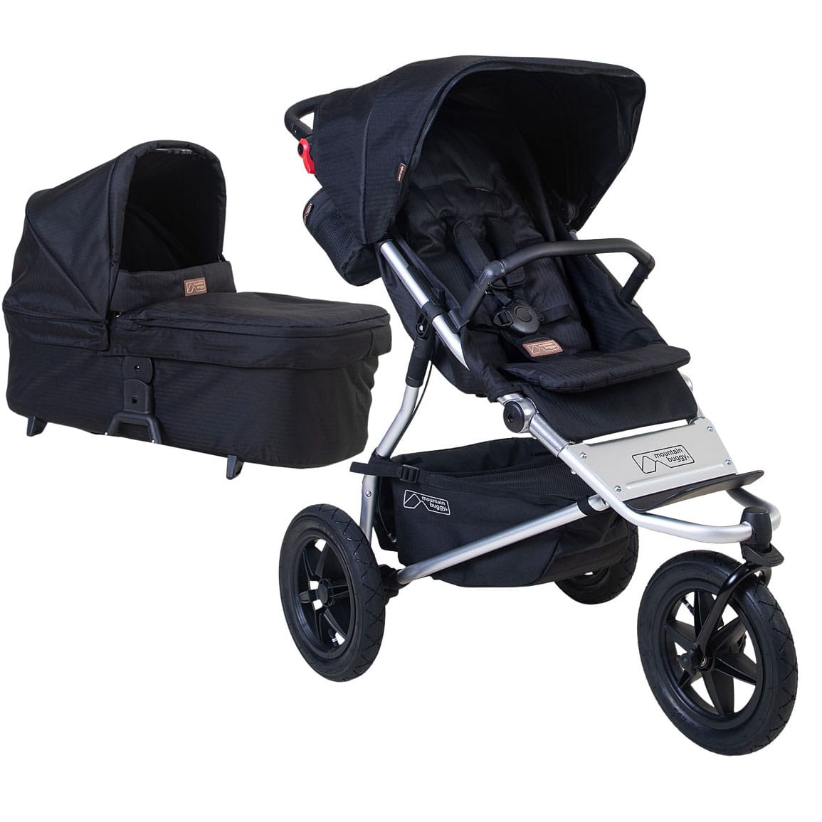 Mountain Buggy Urban Jungle V4 With Carrycot in Caviar 3 Wheelers 21601-CAV 9420015781830