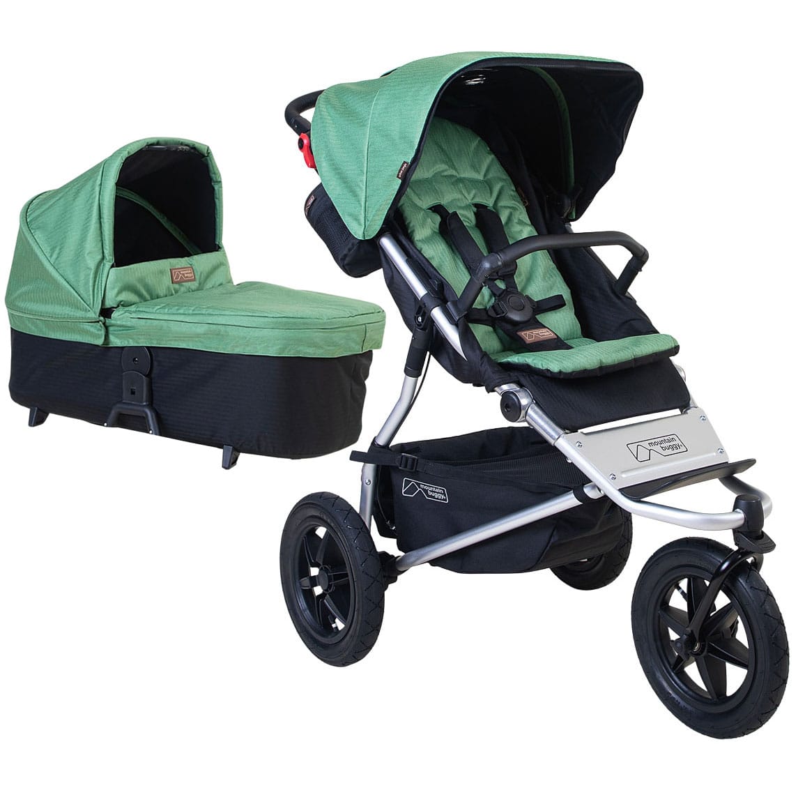 Mountain Buggy Urban Jungle V4 With Carrycot in Matcha 3 Wheelers 21601-MAT 9420015781878