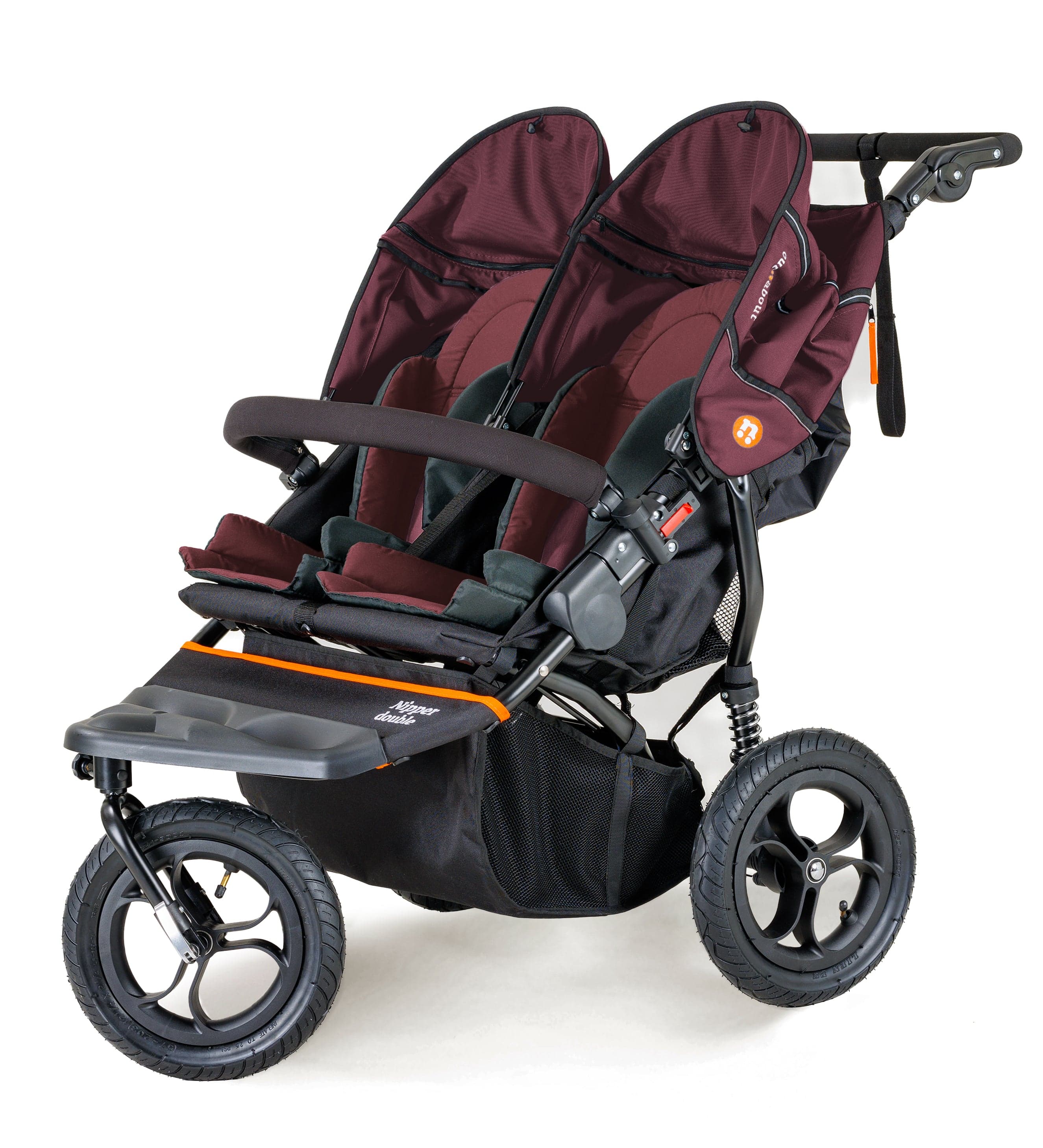Out n About Nipper Double Twin Essentials Bundle in Brambleberry Red 3 Wheeler Pushchair Bundles 15717-DTW-ESS-RED 5060167546143