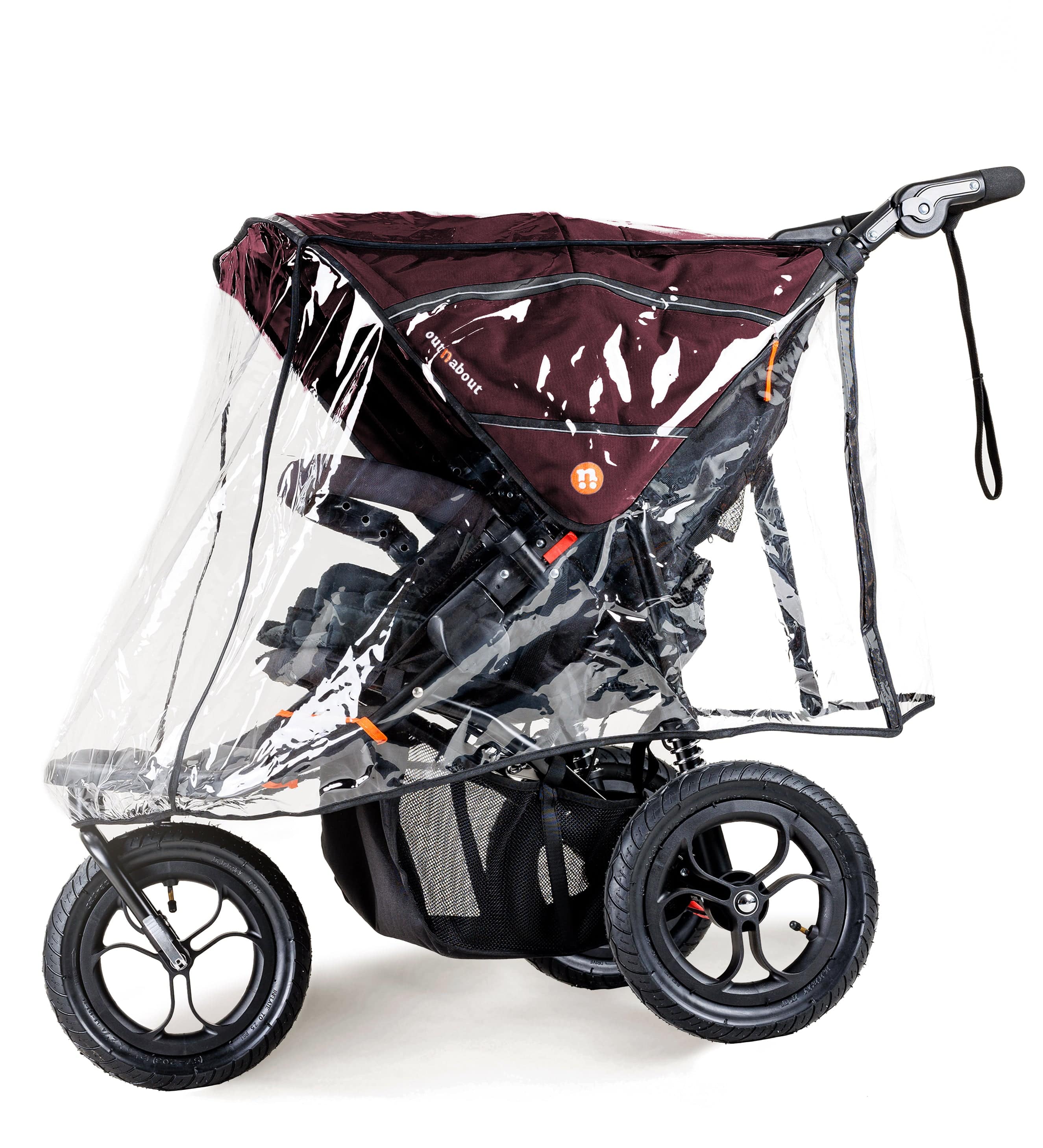 Out n About Nipper Double Twin Essentials Bundle in Brambleberry Red 3 Wheeler Pushchair Bundles 15717-DTW-ESS-RED 5060167546143