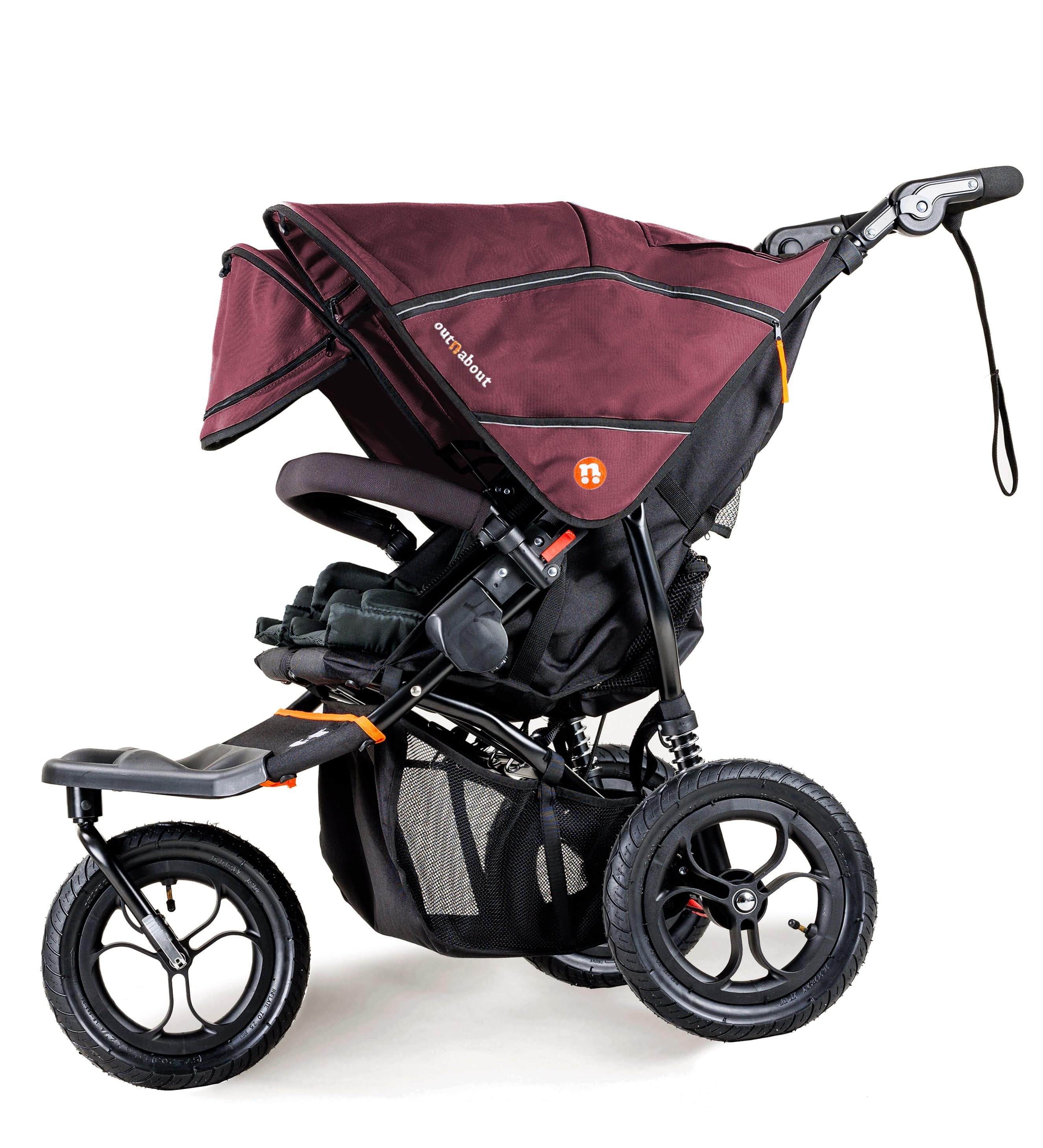Out n About Nipper Double Twin Essentials Bundle in Brambleberry Red 3 Wheeler Pushchair Bundles 15717-DTW-ESS-RED 5060167546143