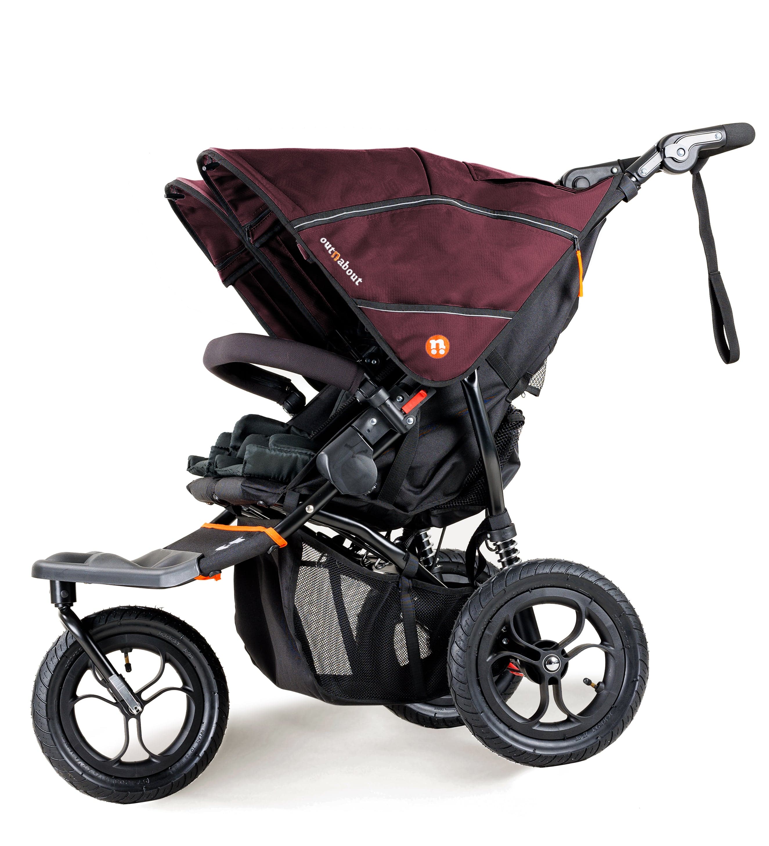 Out n About Nipper Double Twin Essentials Bundle in Brambleberry Red 3 Wheeler Pushchair Bundles 15717-DTW-ESS-RED 5060167546143
