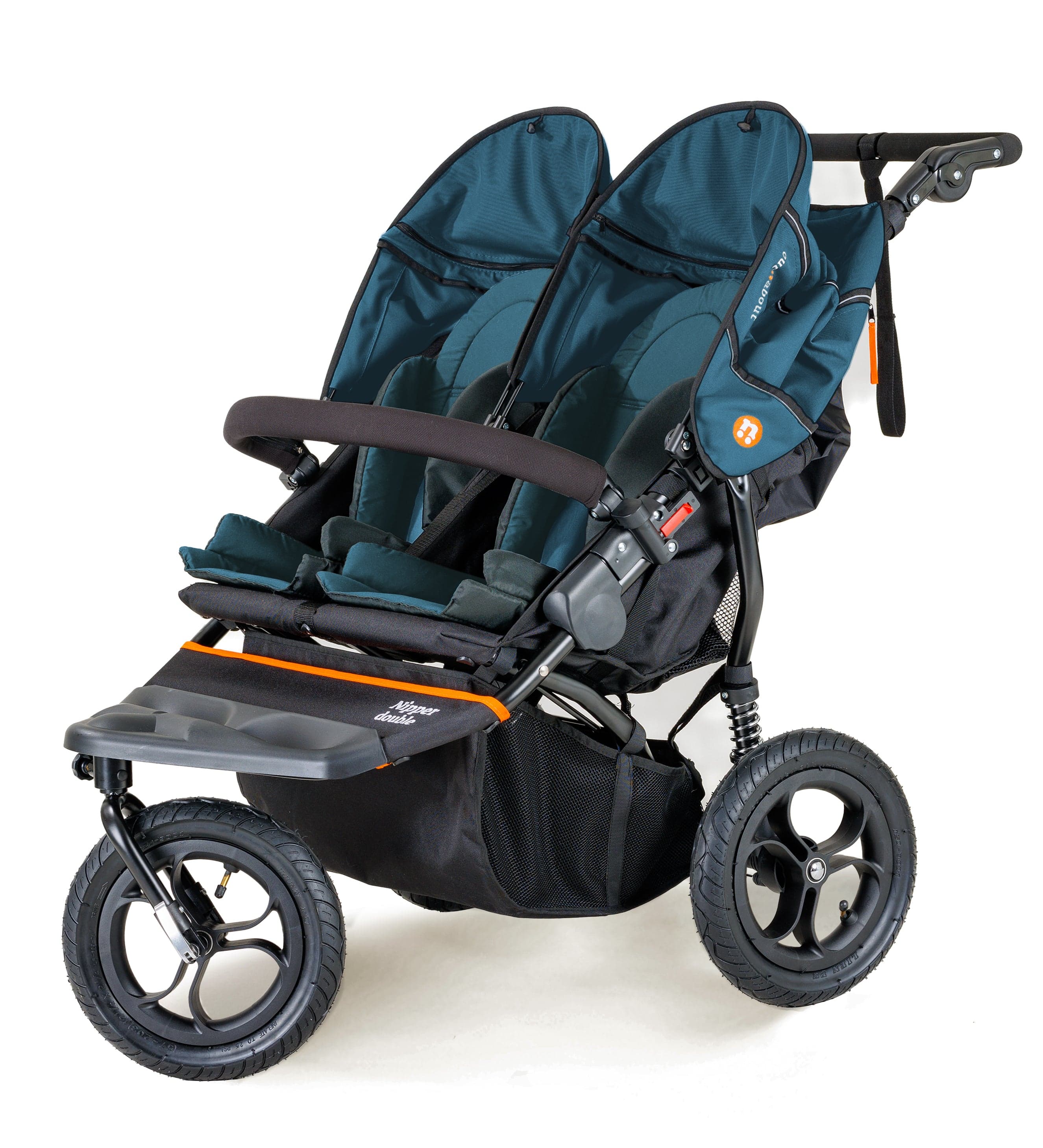 Out n About Nipper Double Twin Essentials Bundle in Highland Blue 3 Wheeler Pushchair Bundles 15719-DTW-ESS-BLU 5060167546136