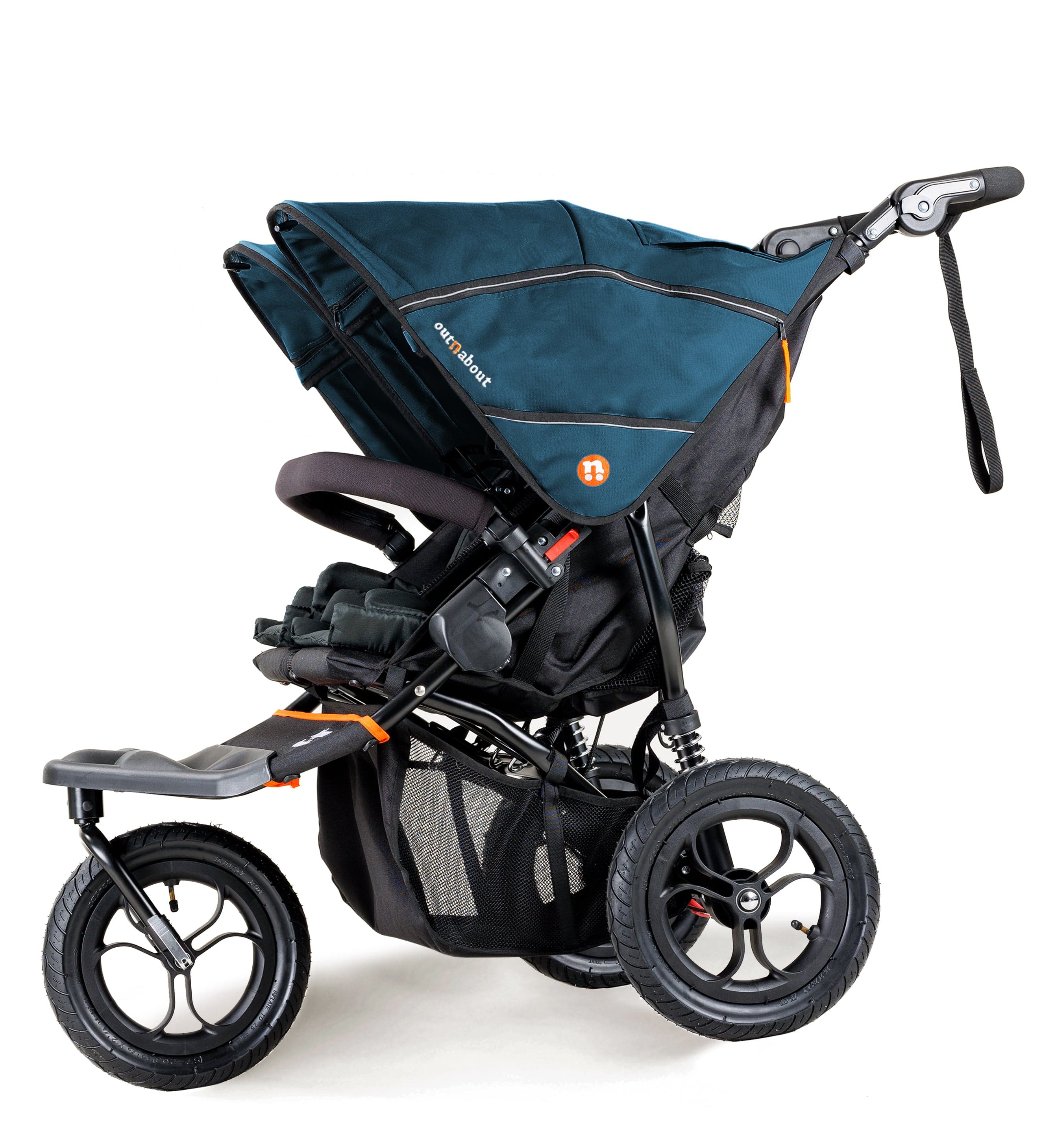 Out n About Nipper Double Twin Essentials Bundle in Highland Blue 3 Wheeler Pushchair Bundles 15719-DTW-ESS-BLU 5060167546136