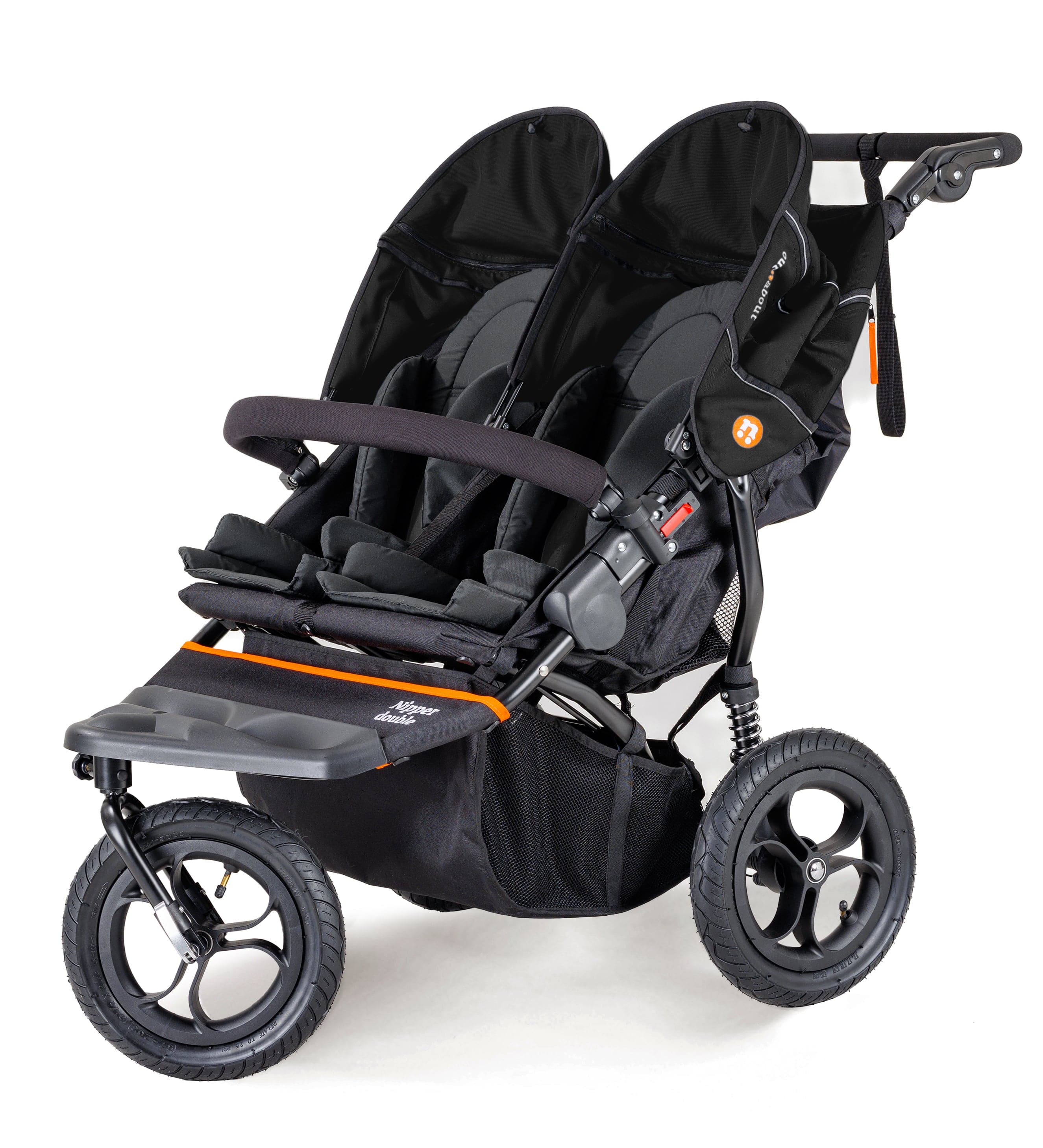 Out n About Nipper Double Twin Essentials Bundle in Summit Black 3 Wheeler Pushchair Bundles 15721-DTW-ESS-SBLACK 5060167546778