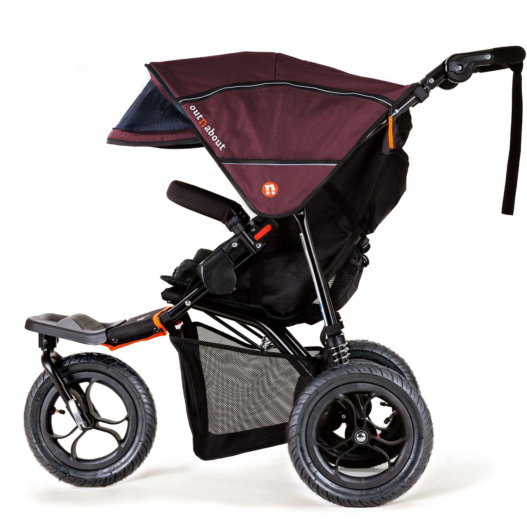 Out n About Nipper Single Parent Starter Bundle in Brambleberry Red 3 Wheeler Pushchair Bundles