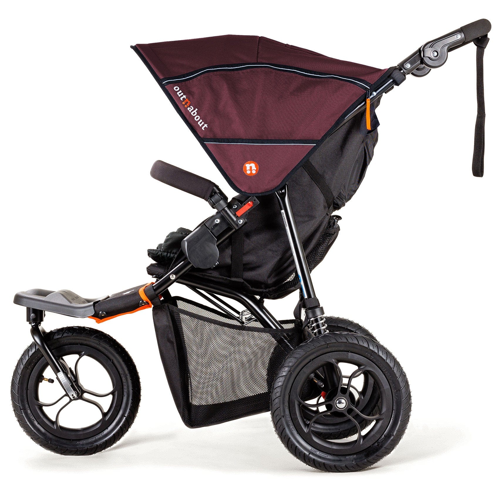 Out n About Nipper Single Parent Starter Bundle in Brambleberry Red 3 Wheeler Pushchair Bundles