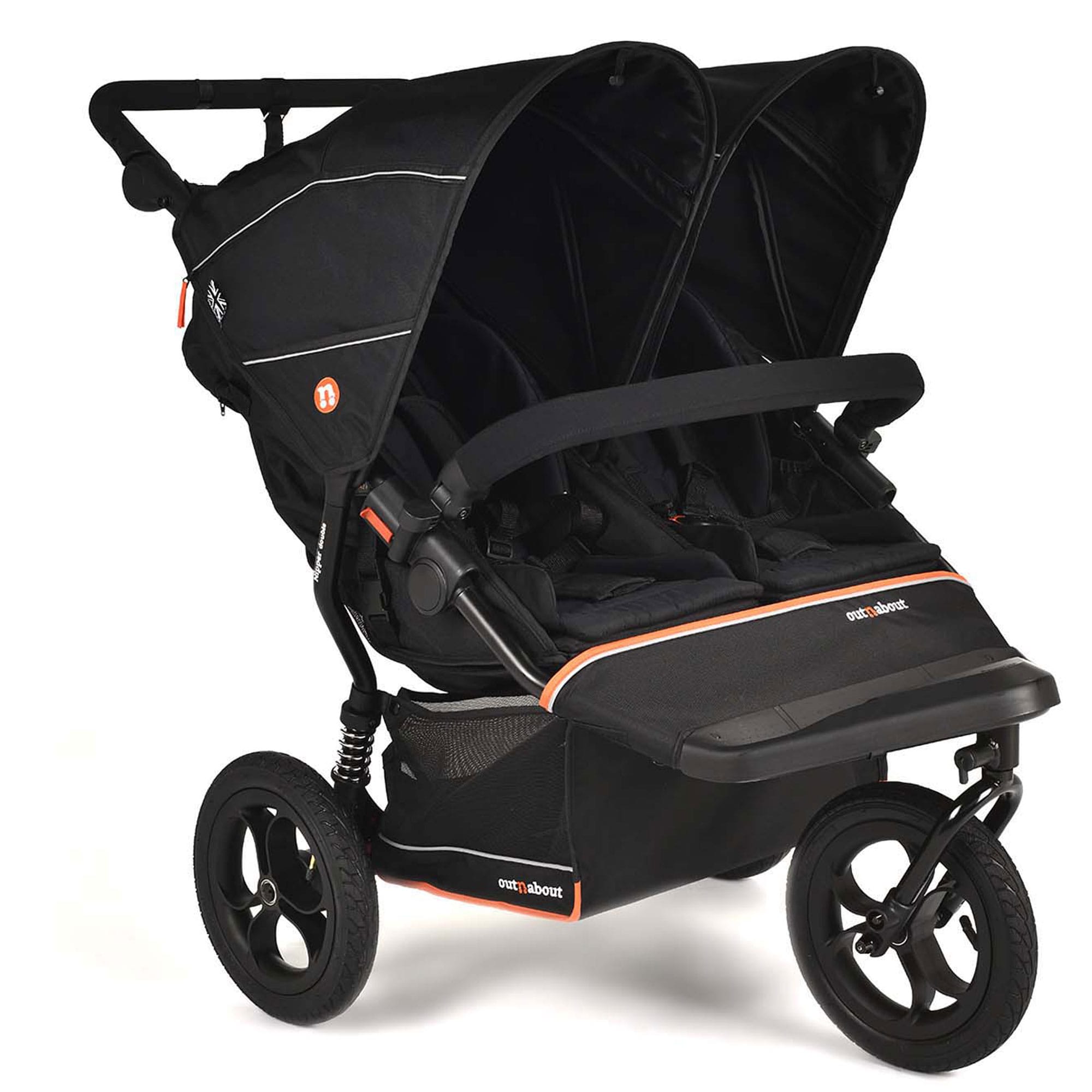 Out n About Double Nipper V6 in Summit Black Double & Twin Prams onaNIP-02SBv6 5060167547744