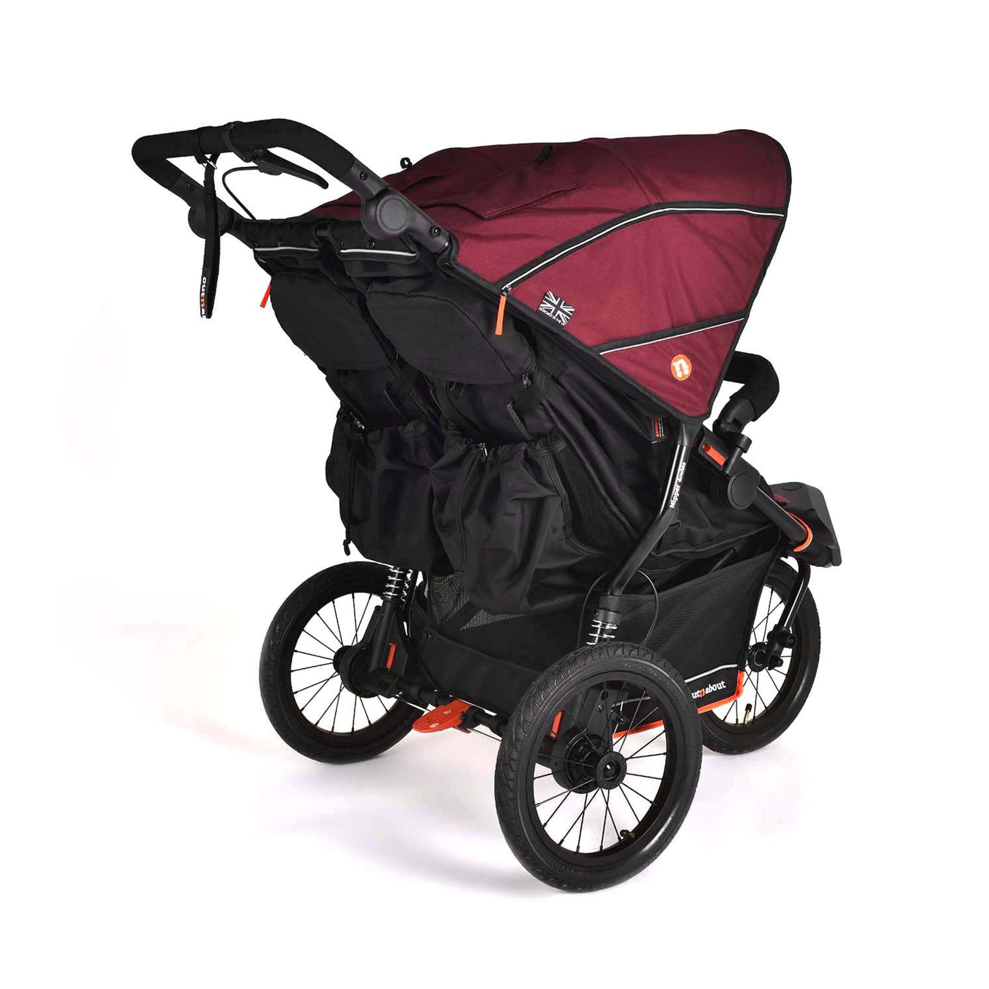 Out n About Nipper Double V6 Plus in Brambleberry Red Double & Twin Prams ONANIP-02BDYV6+ 5060167547812
