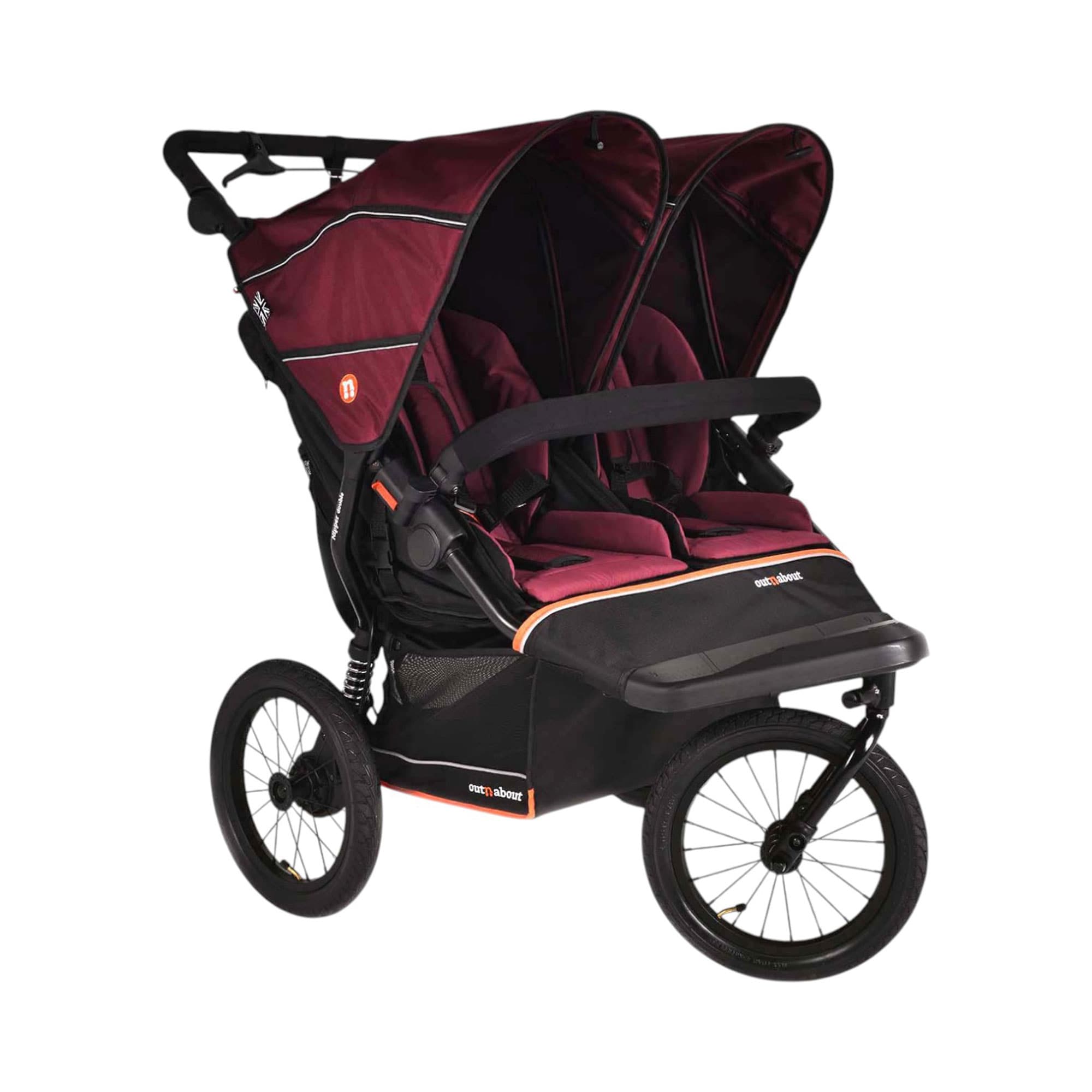 Out n About Nipper Double V6 Plus in Brambleberry Red Double & Twin Prams ONANIP-02BDYV6+ 5060167547812