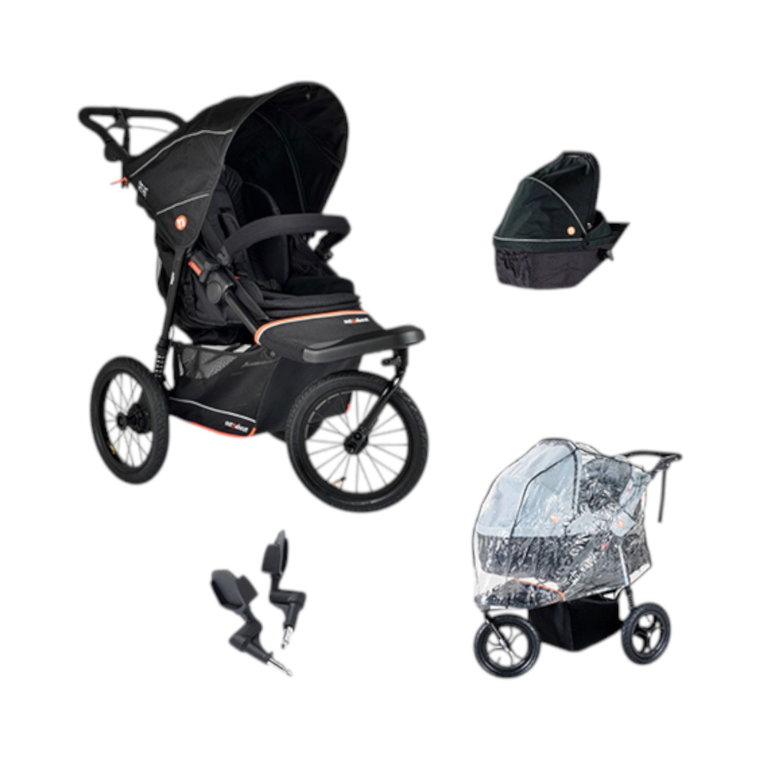 Out n About Nipper V6 Plus Newborn Bundle in Summit Black Double & Twin Prams 21056-SUM-BLK 5060167547690