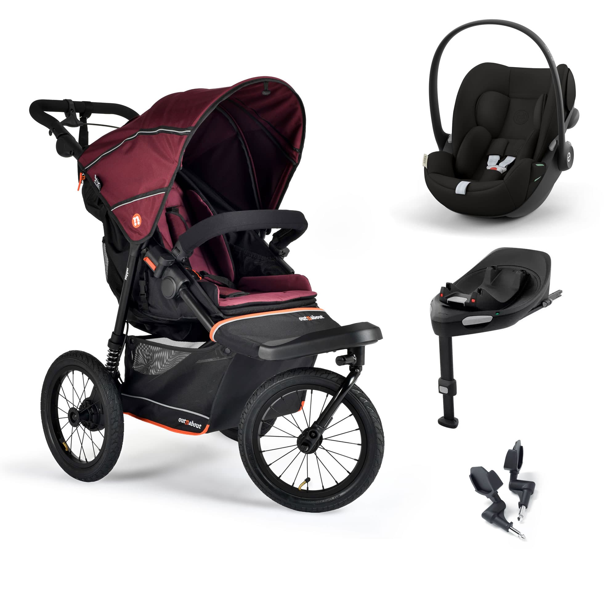 Out n About Nipper V6 Plus Travel System in Brambleberry Red Travel Systems 21331-CY-CLD-BB 5060167547713