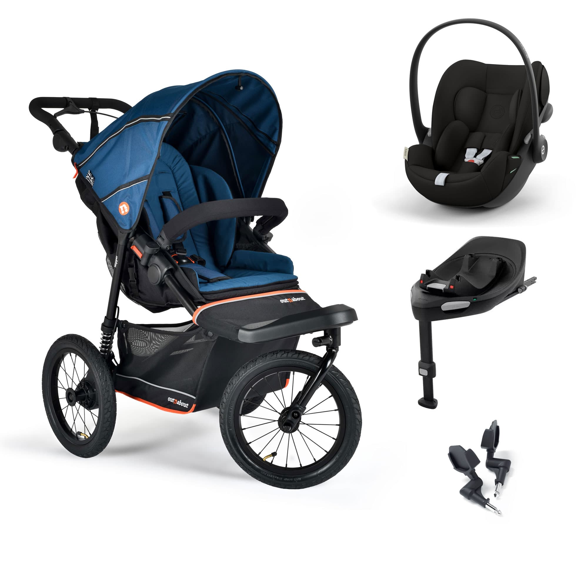 Out n About Nipper V6 Plus Travel System in Highland Blue Travel Systems 21331-CY-CLD-HB 5060167547720