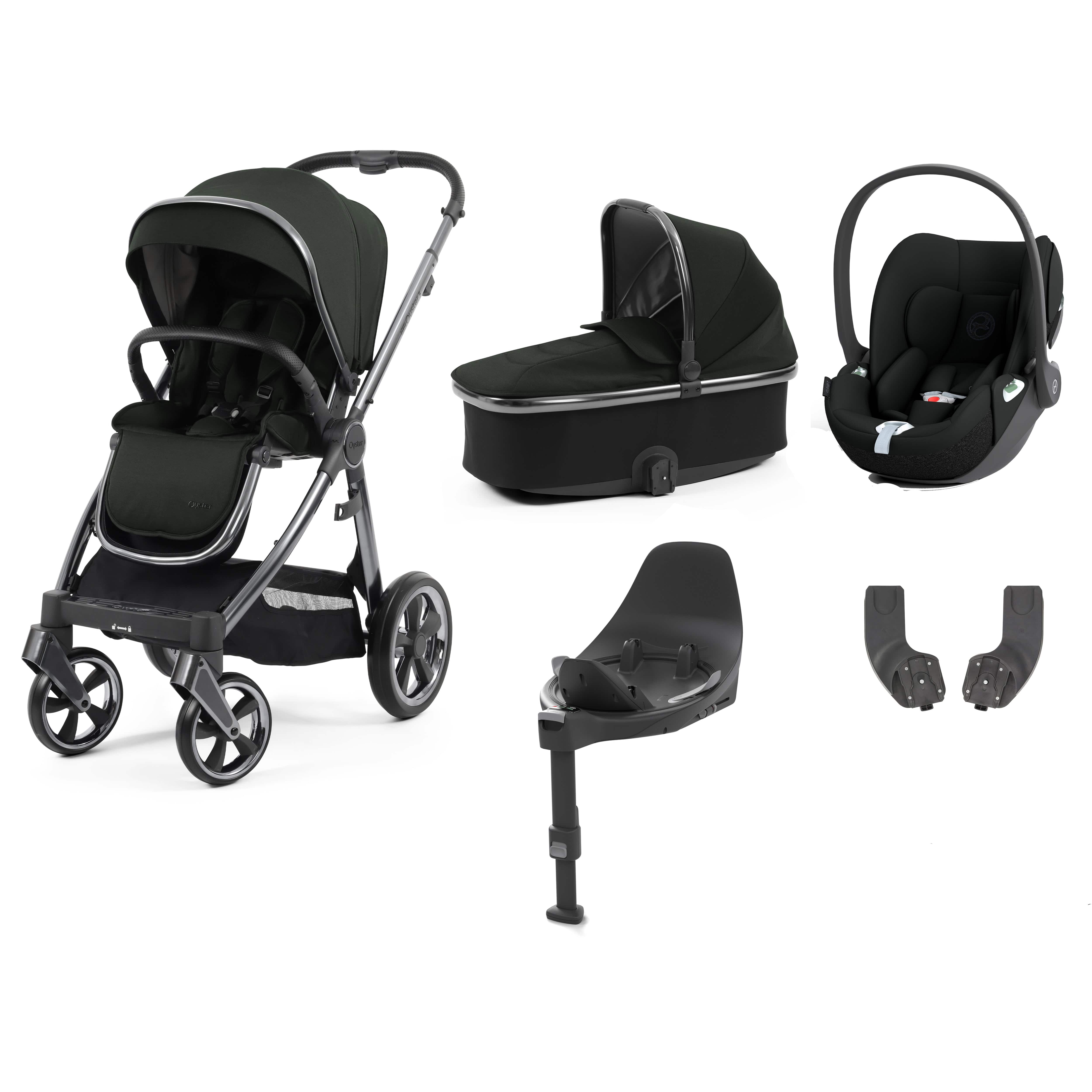 Babystyle Oyster 3 Essential Bundle with Car Seat in Black Olive Travel Systems