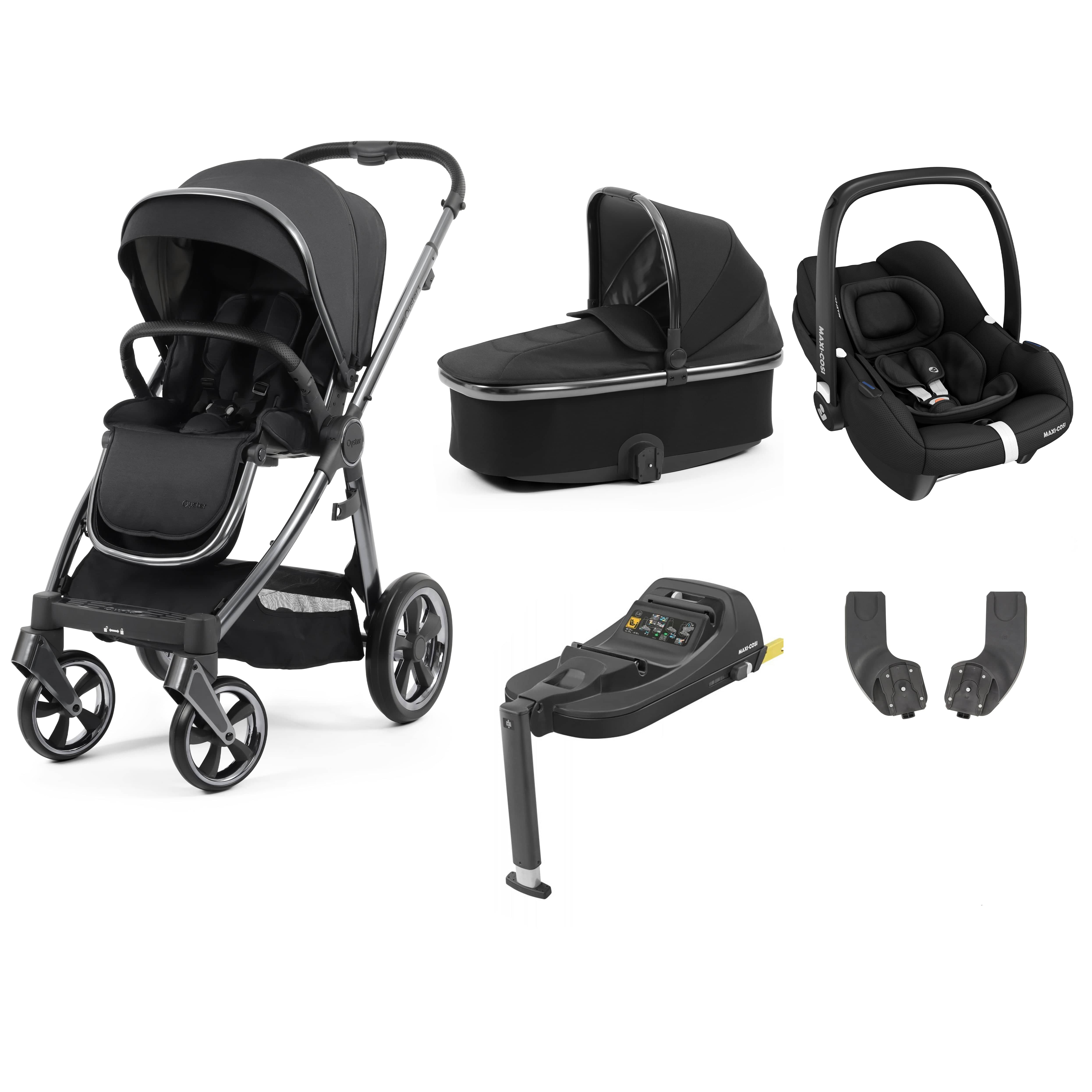 Babystyle Oyster 3 Essential Bundle with Car Seat in Carbonite Travel Systems 14764-CRB 5060711567242