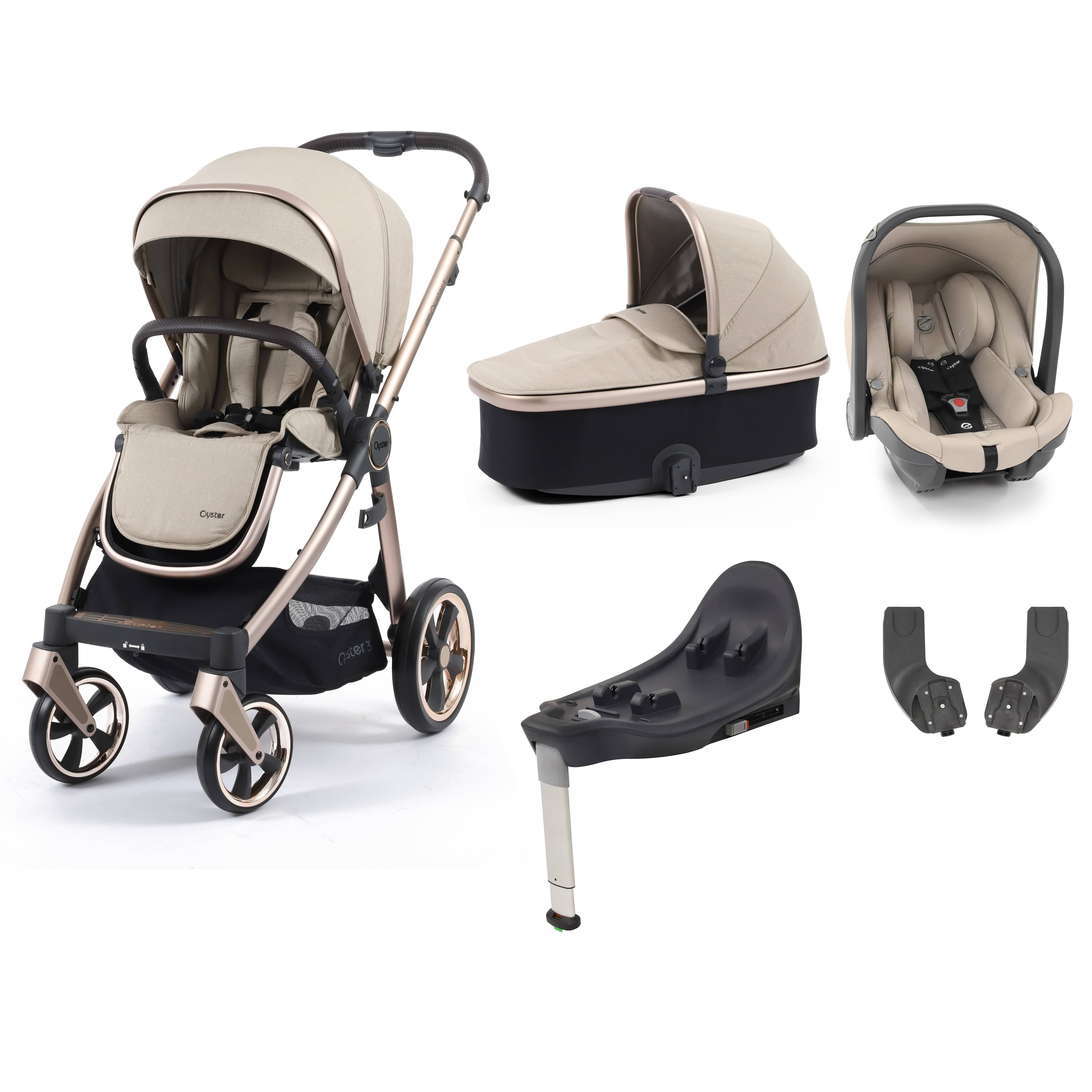 Babystyle Oyster 3 Essential Bundle with Car Seat in Creme Brulee Travel Systems 14736-CMB 5060711567235