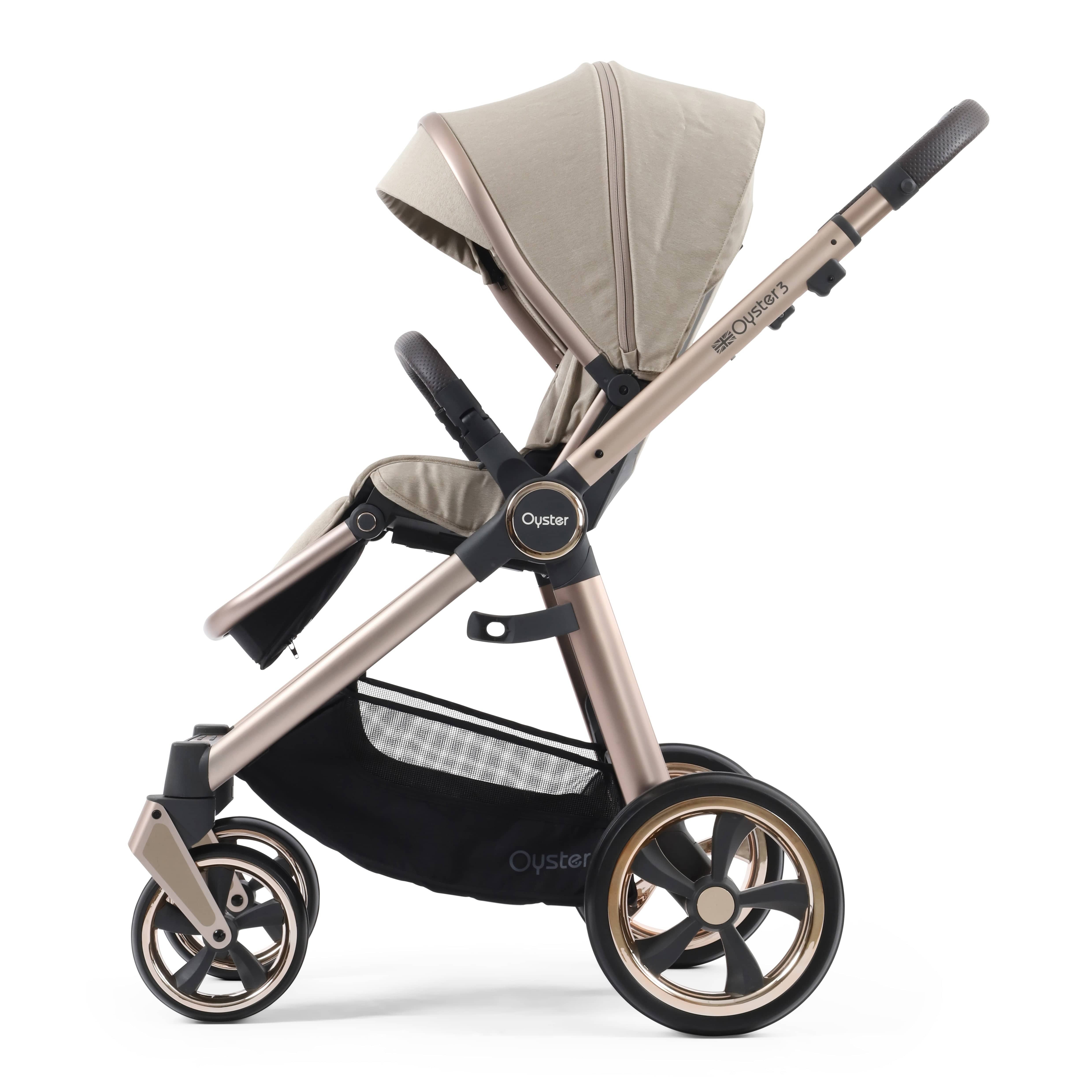 Babystyle Oyster 3 Essential Bundle with Car Seat in Creme Brulee Travel Systems