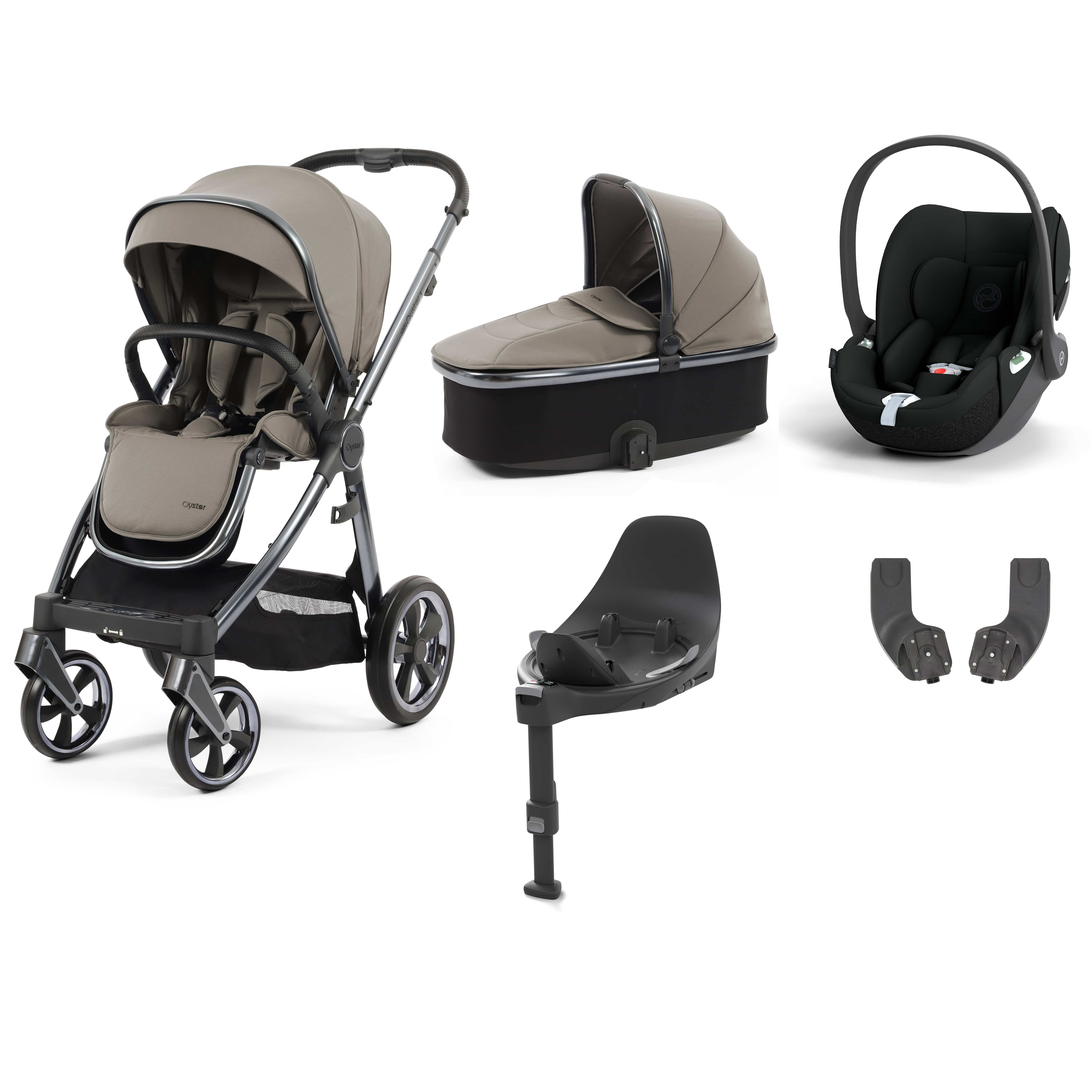 Babystyle Oyster 3 Essential Bundle with Car Seat in Stone Travel Systems 14753-STN 5060711567259