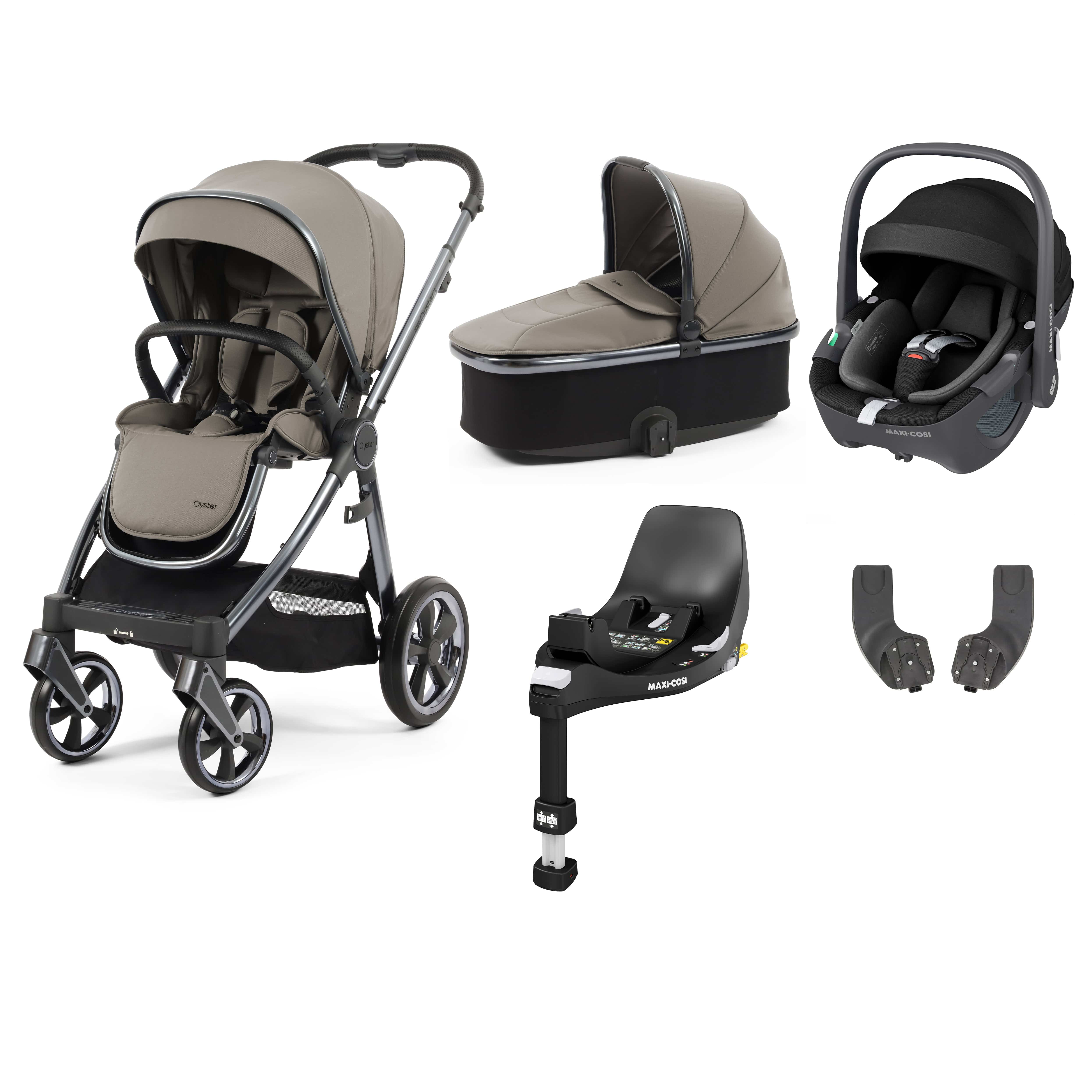 Babystyle Oyster 3 Essential Bundle with Car Seat in Stone Travel Systems 14760-STN 5060711567259