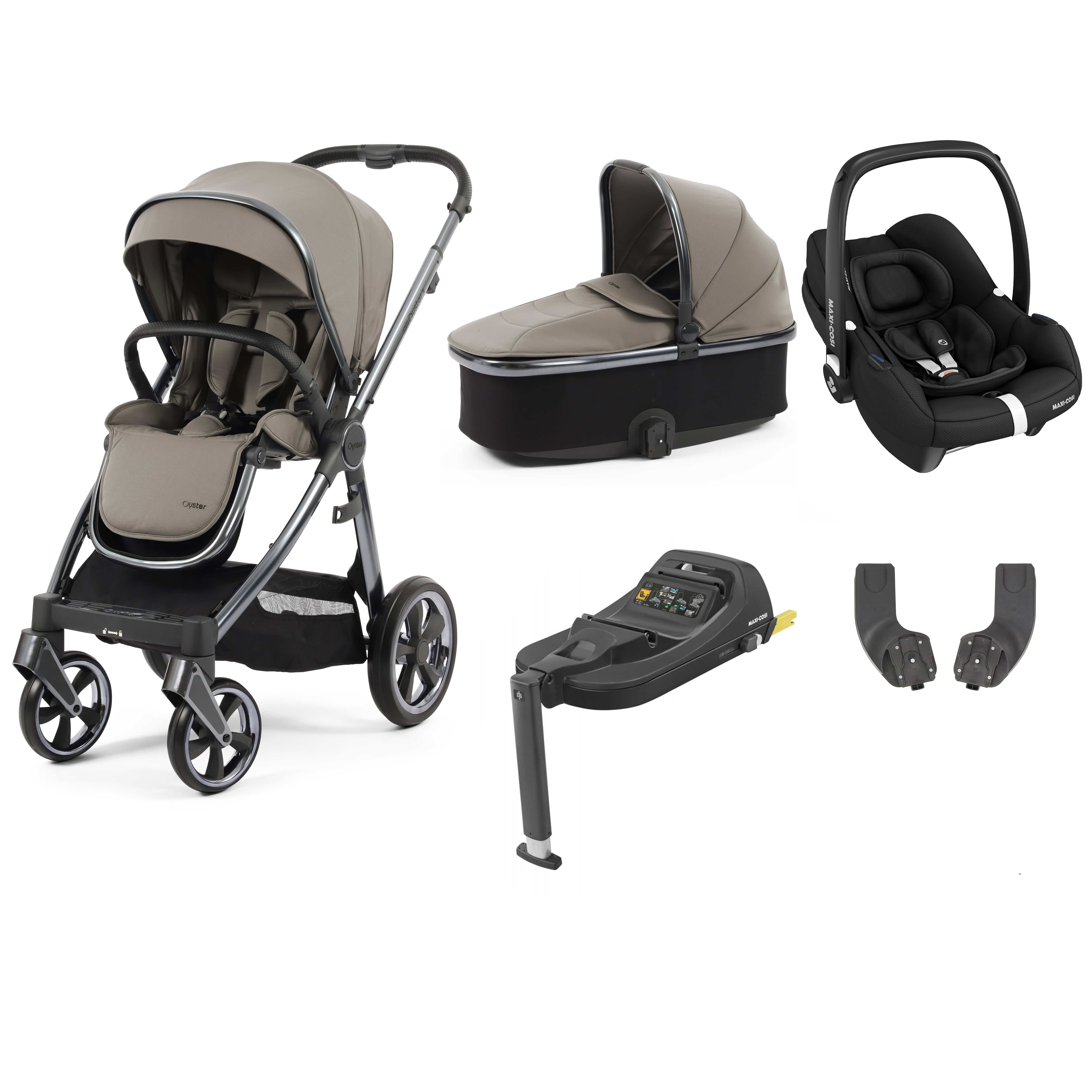 Babystyle Oyster 3 Essential Bundle with Car Seat in Stone Travel Systems 14768-STN 5060711567259
