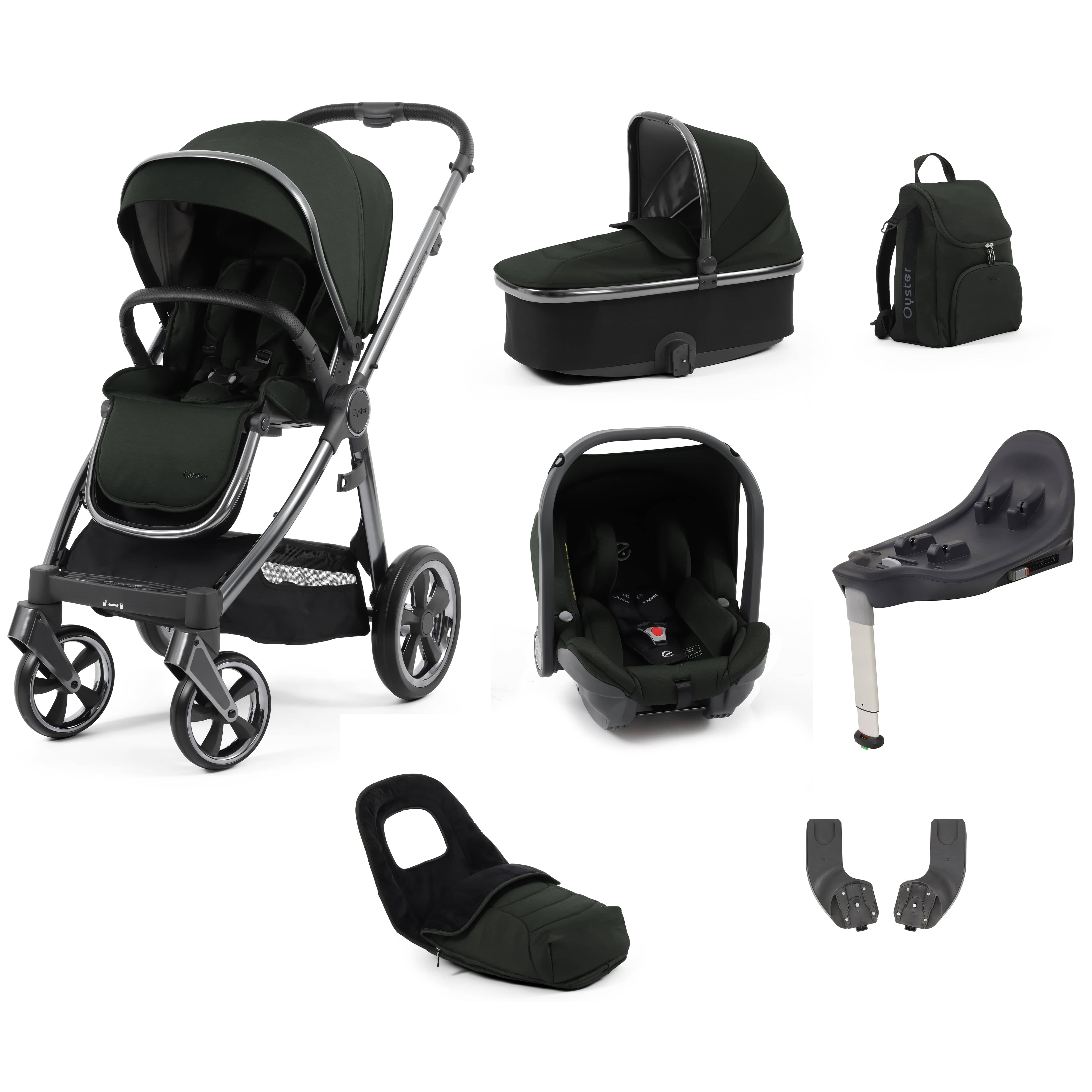 Babystyle Oyster 3 Luxury 7 Piece with Car Seat Bundle in Black Olive Travel Systems 14769-BLO 5060711567211