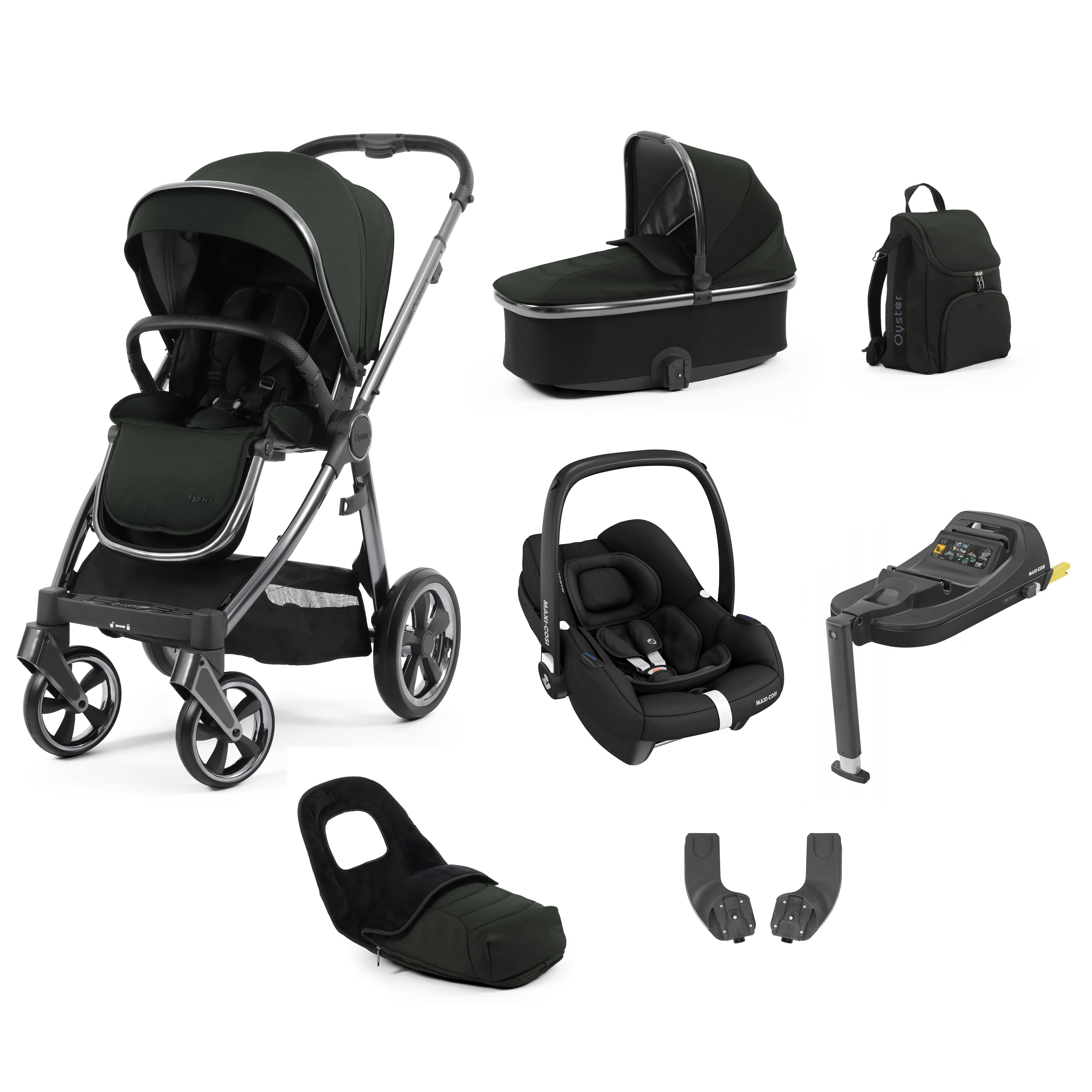 Babystyle Oyster 3 Luxury 7 Piece with Car Seat Bundle in Black Olive Travel Systems 14810-BLO 5060711567211