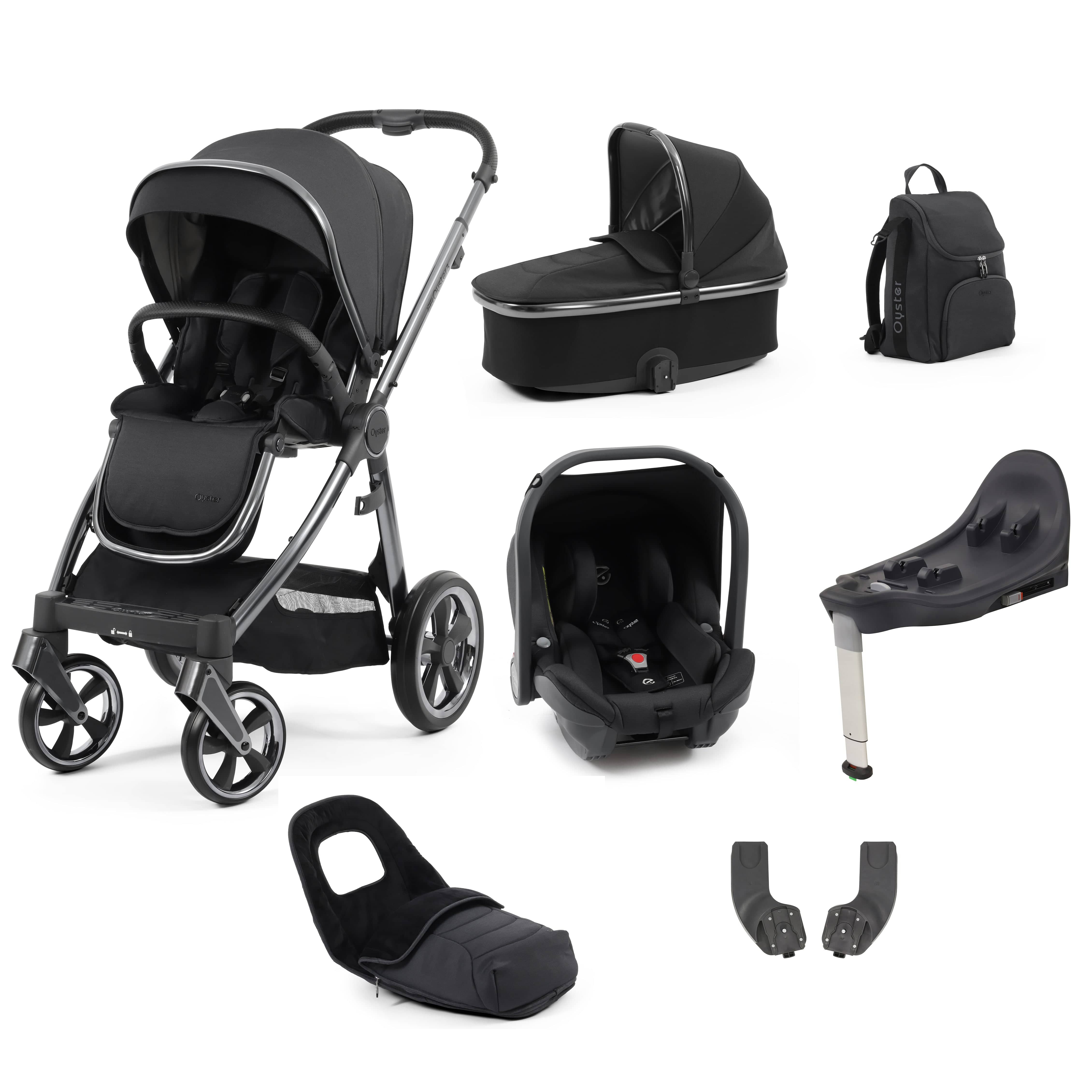 Babystyle Oyster 3 Luxury 7 Piece with Car Seat Bundle in Carbonite Travel Systems 14771-CRB 5060711567242