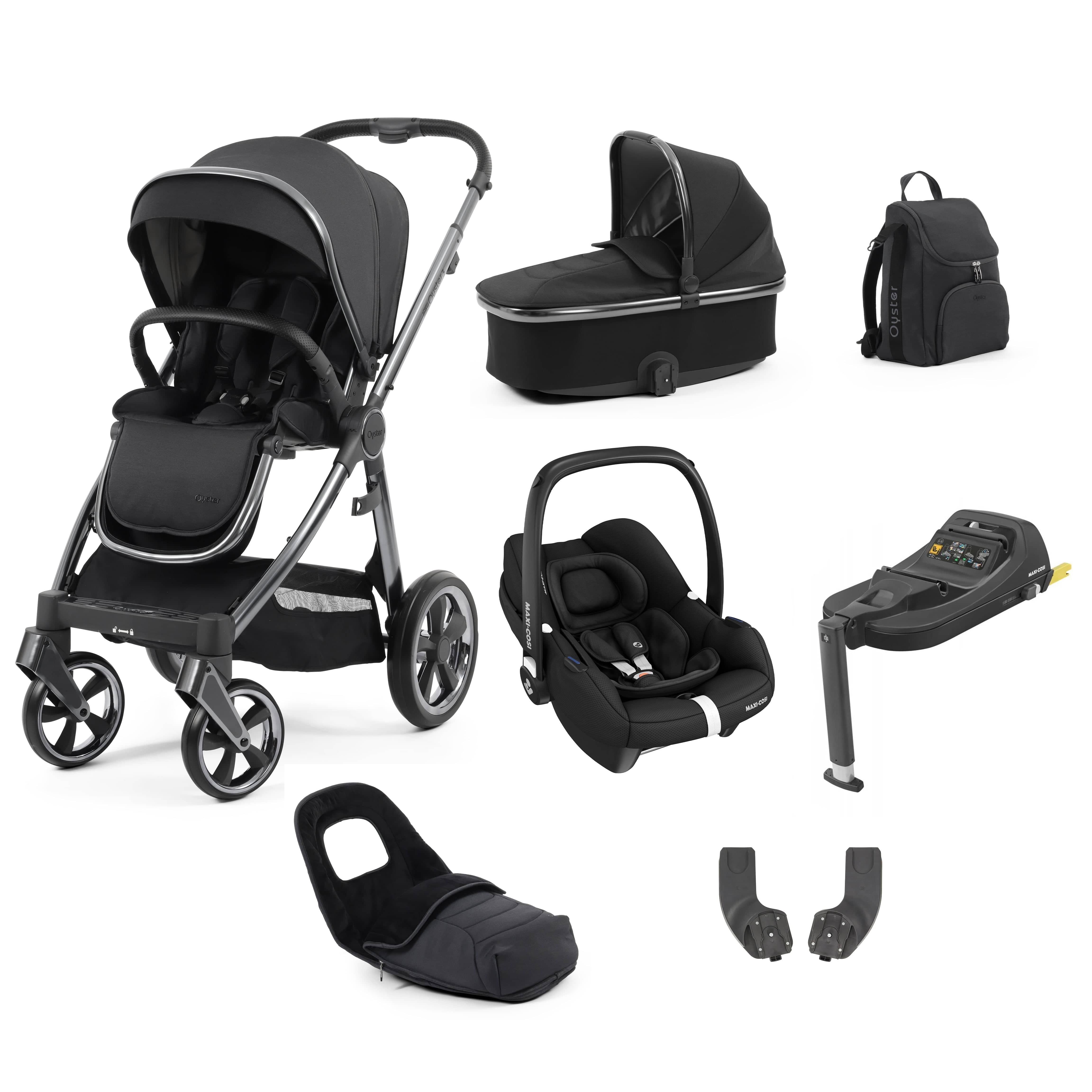Babystyle Oyster 3 Luxury 7 Piece with Car Seat Bundle in Carbonite Travel Systems 14812-CRB 5060711567242