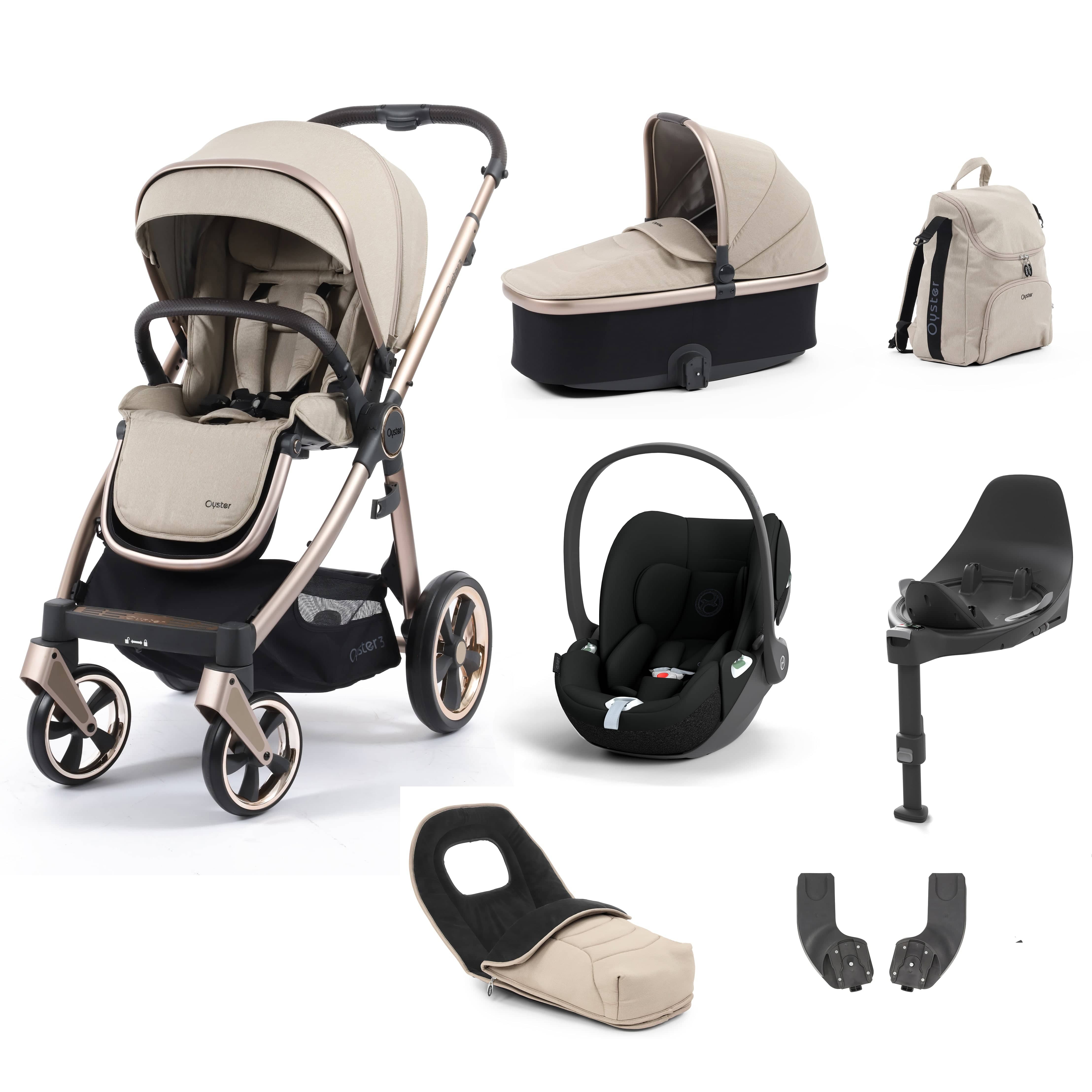 Babystyle Oyster 3 Luxury 7 Piece with Car Seat Bundle in Creme Brulee Travel Systems 14797-CMB 5060711567235
