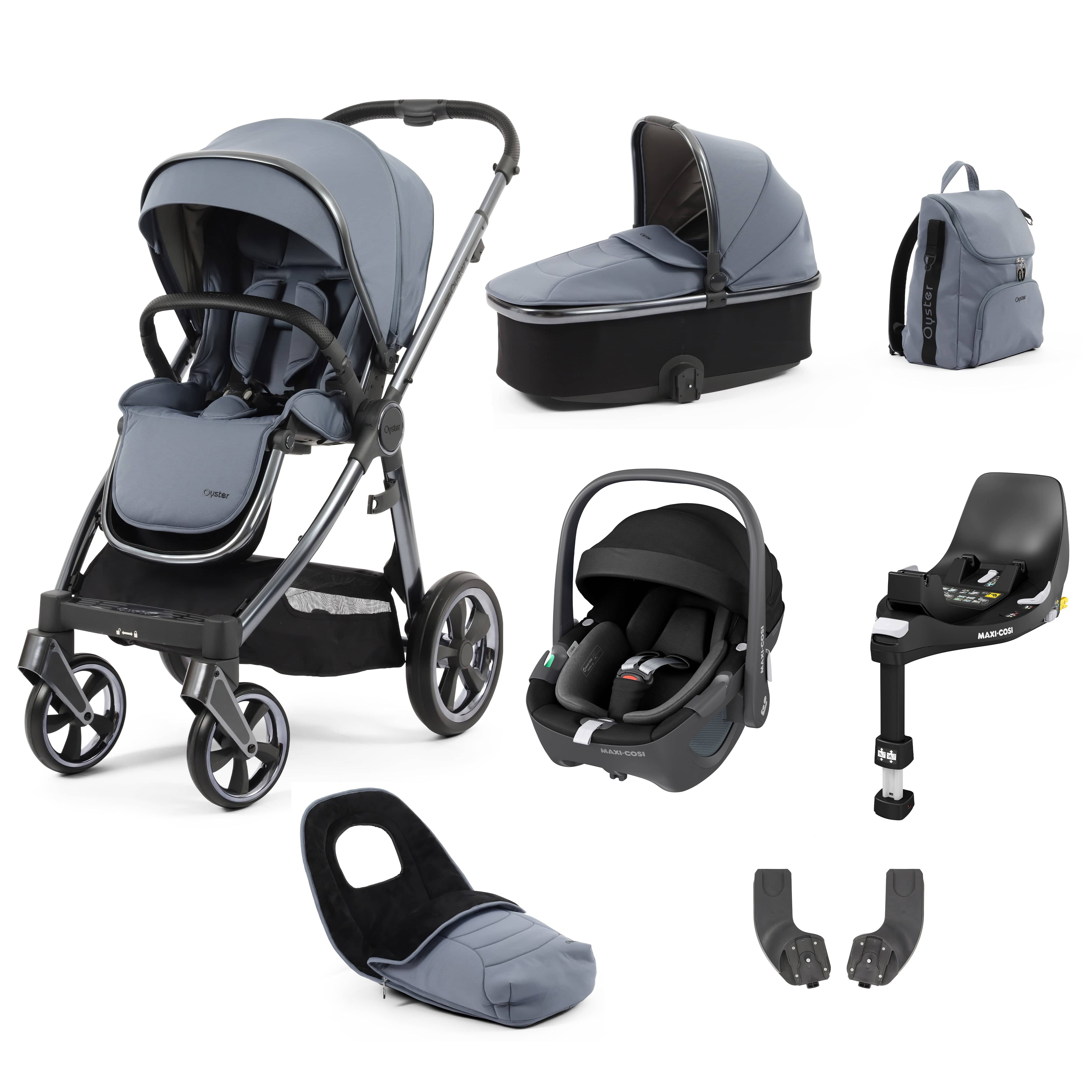 Babystyle Oyster 3 Luxury 7 Piece with Car Seat Bundle in Dream Blue Travel Systems 14806-DMB 5060711567228