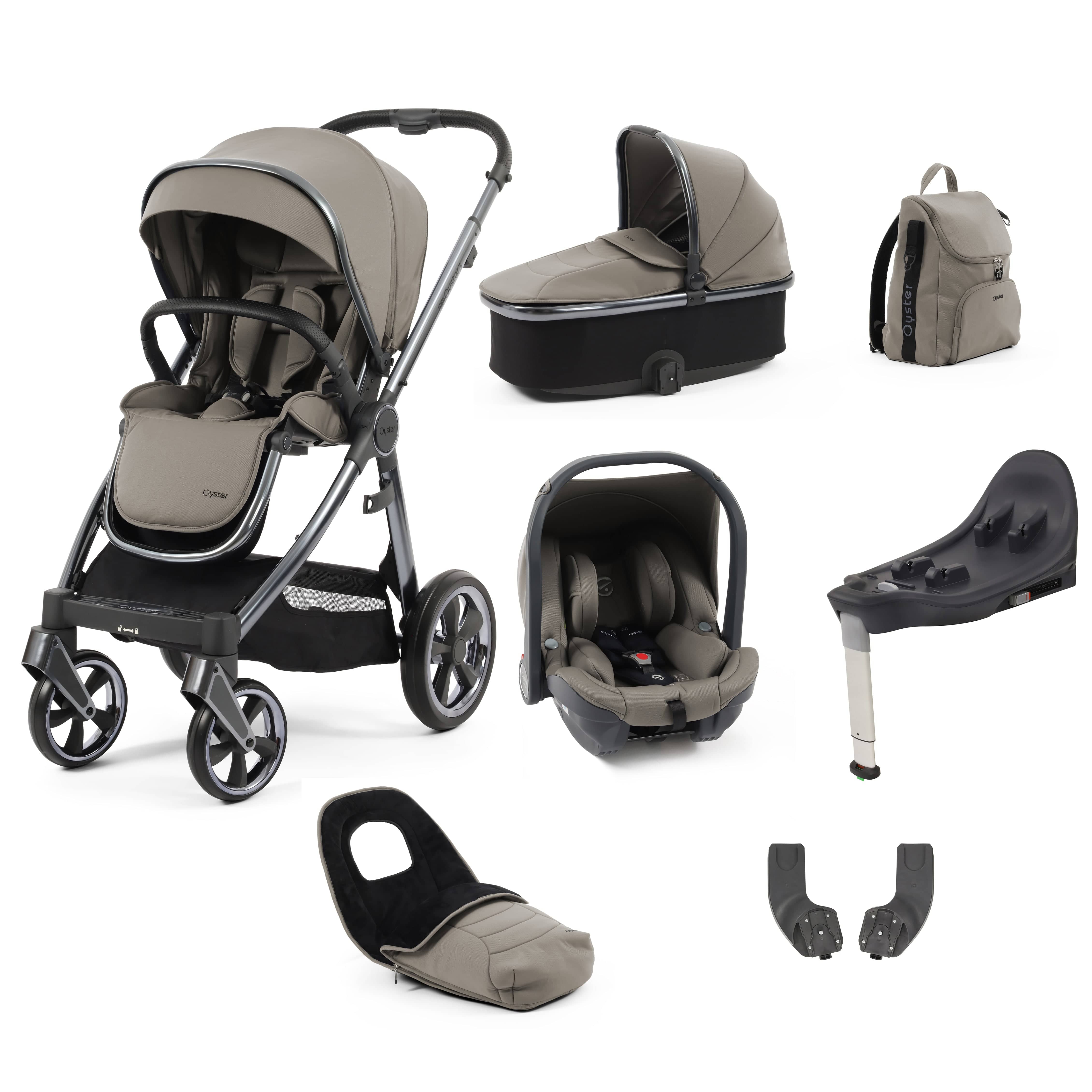 Babystyle Oyster 3 Luxury 7 Piece with Car Seat Bundle in Stone Travel Systems 14776-STN 5060711567259