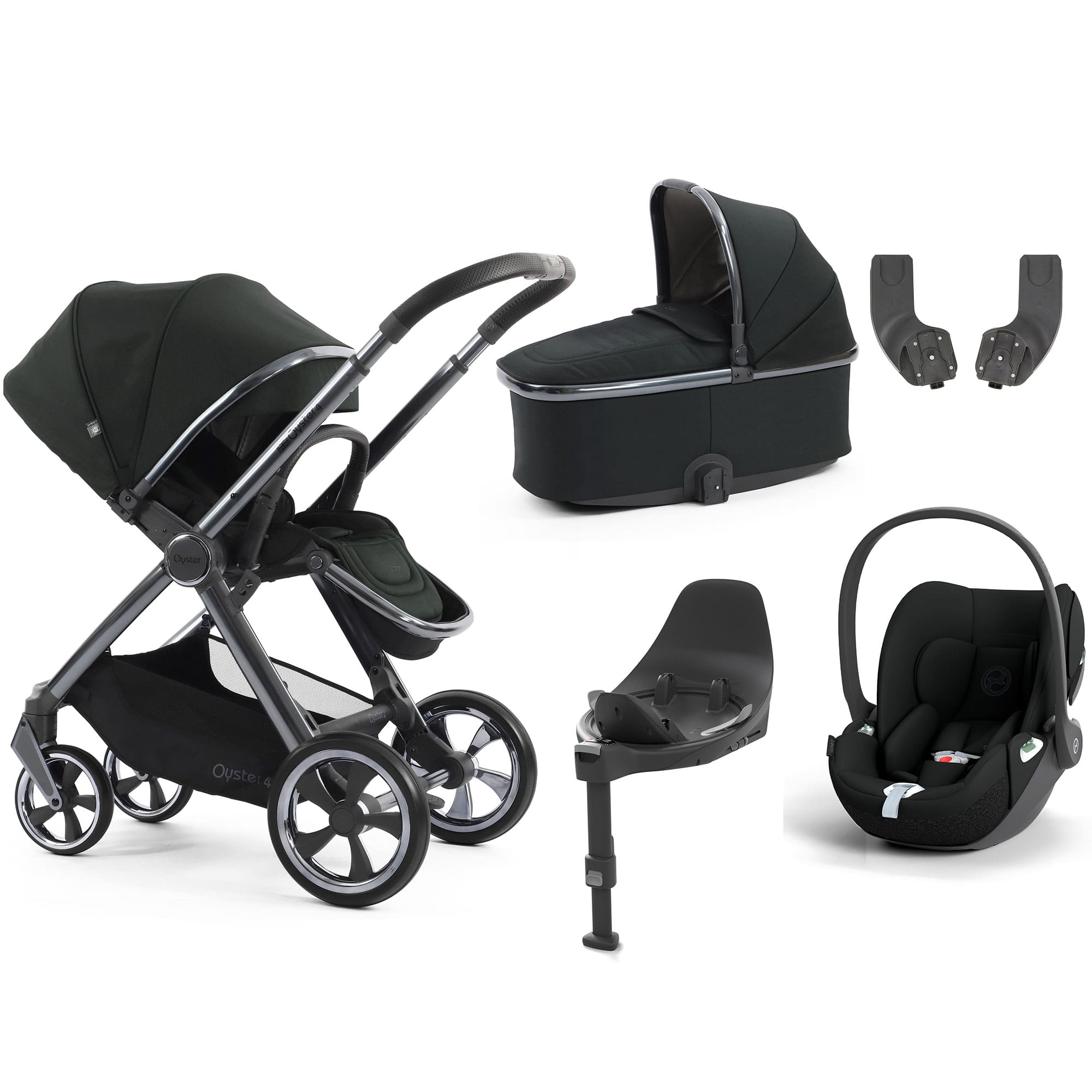 Oyster 4 Essential Bundle in Black Olive Travel Systems 18107-BLO-3 5061058981234