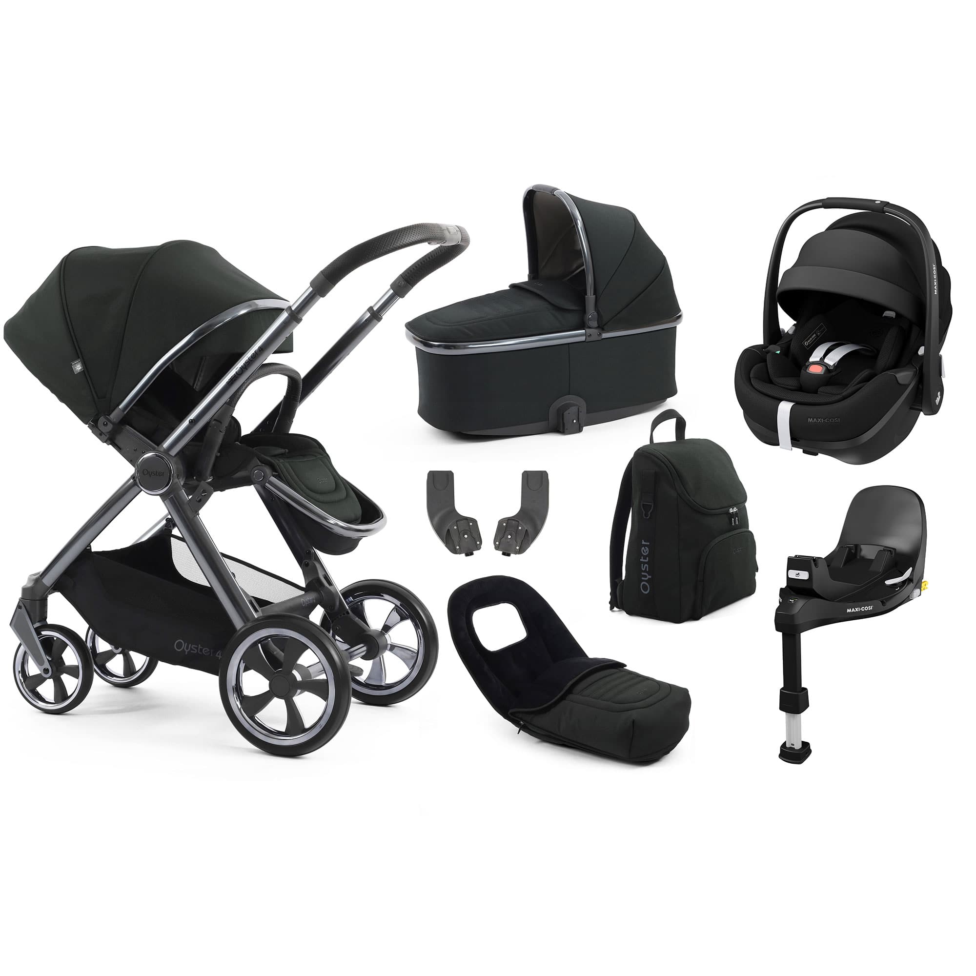 Oyster 4 Luxury Bundle in Black Olive Travel Systems 18157-BLO-2 5061058981234