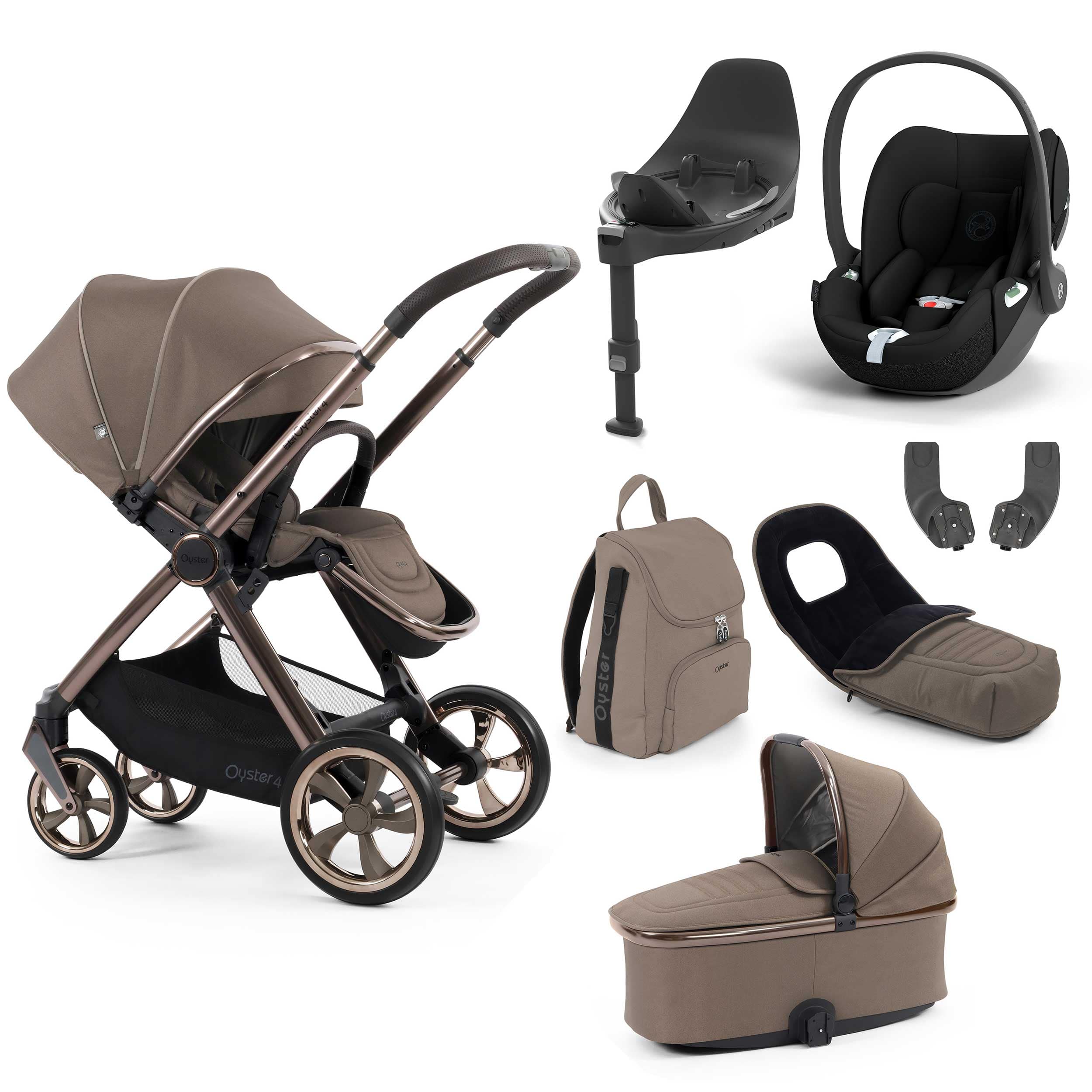 oyster travel stroller Oyster 4 Luxury Bundle in Mink