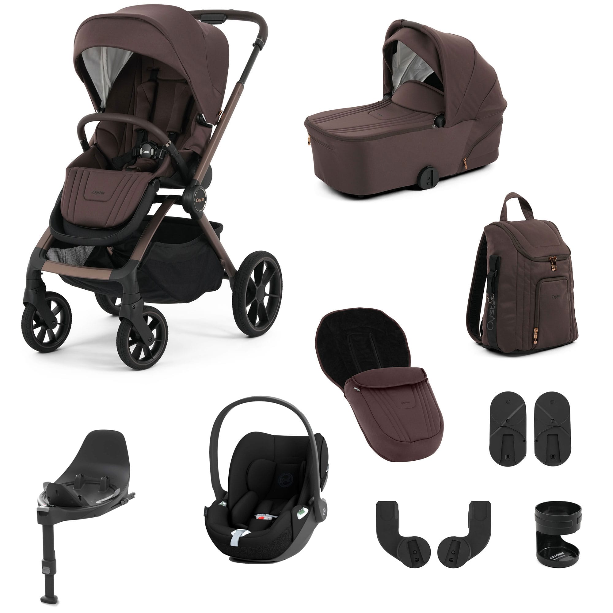 Oyster Vee Travel System Bundle in Chocolate Travel Systems OYS-VEE-CHO-CLT 5061058983979