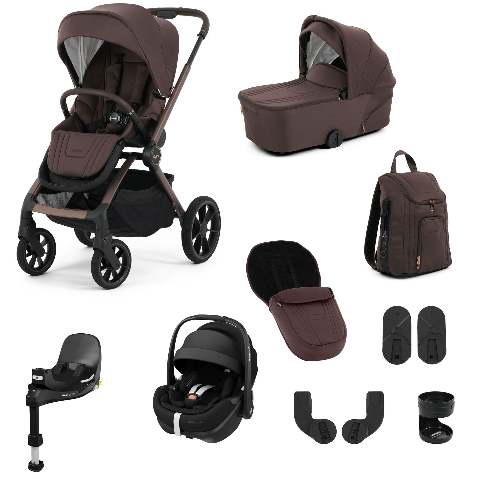Oyster Vee Travel System Bundle in Chocolate Travel Systems OYS-VEE-CHO-PV2 5061058983979