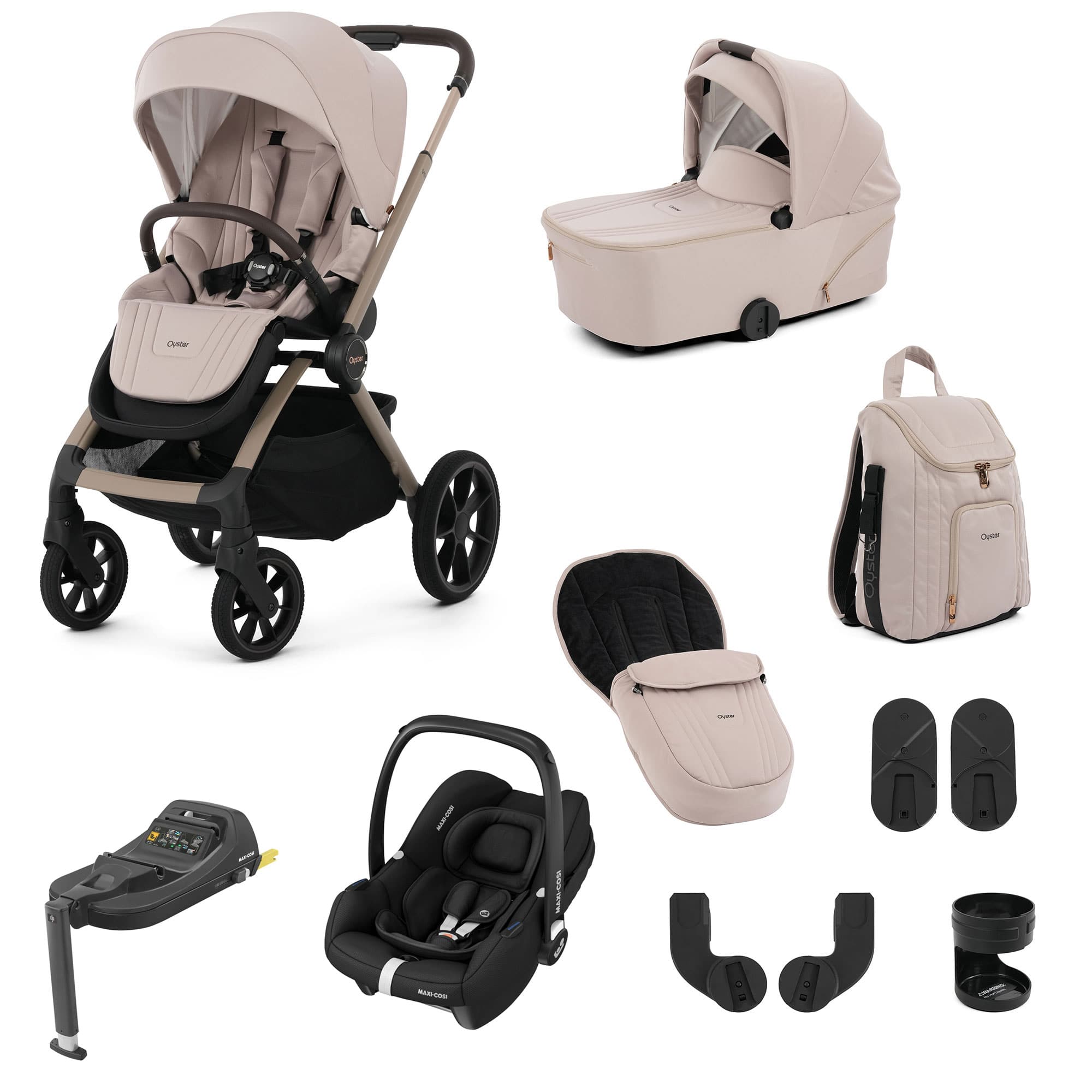 Oyster Vee Travel System Bundle in Vanilla Travel Systems OYS-VEE-VAN-CAB 5061058983986