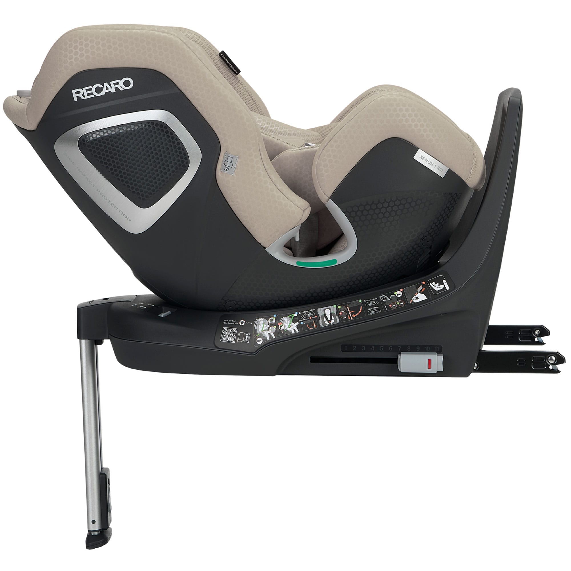 Recaro Xenon 1 Kid Combination Car Seat 61-125cm in Elegant Beige Toddler Car Seats B1103060 4260621460638