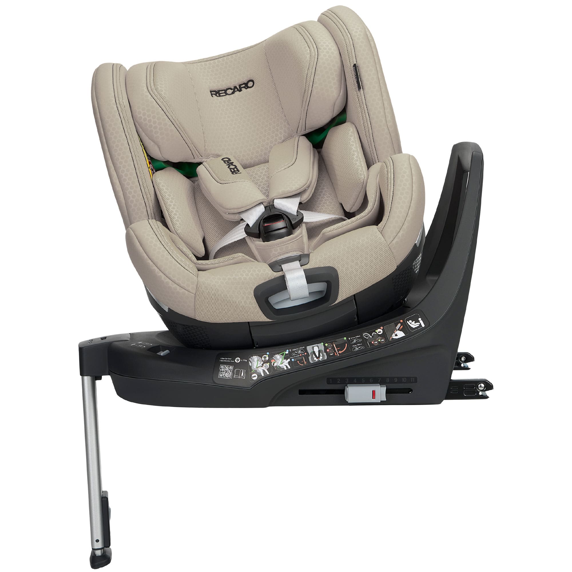 Recaro Xenon 1 Kid Combination Car Seat 61-125cm in Elegant Beige Toddler Car Seats B1103060 4260621460638