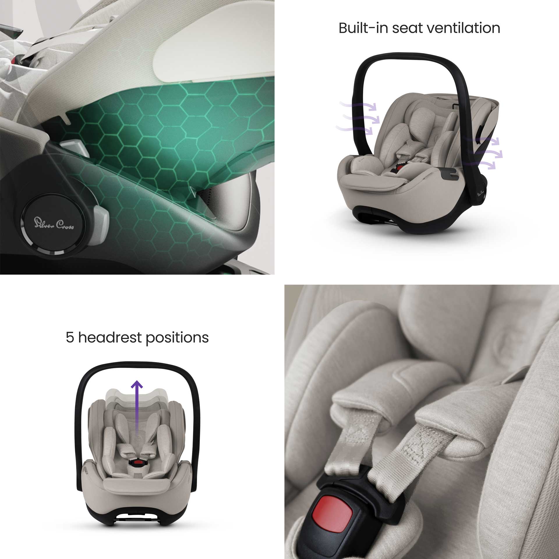 Silver Cross Glide Plus 360 Car Seat in Natural Beige Baby Car Seats