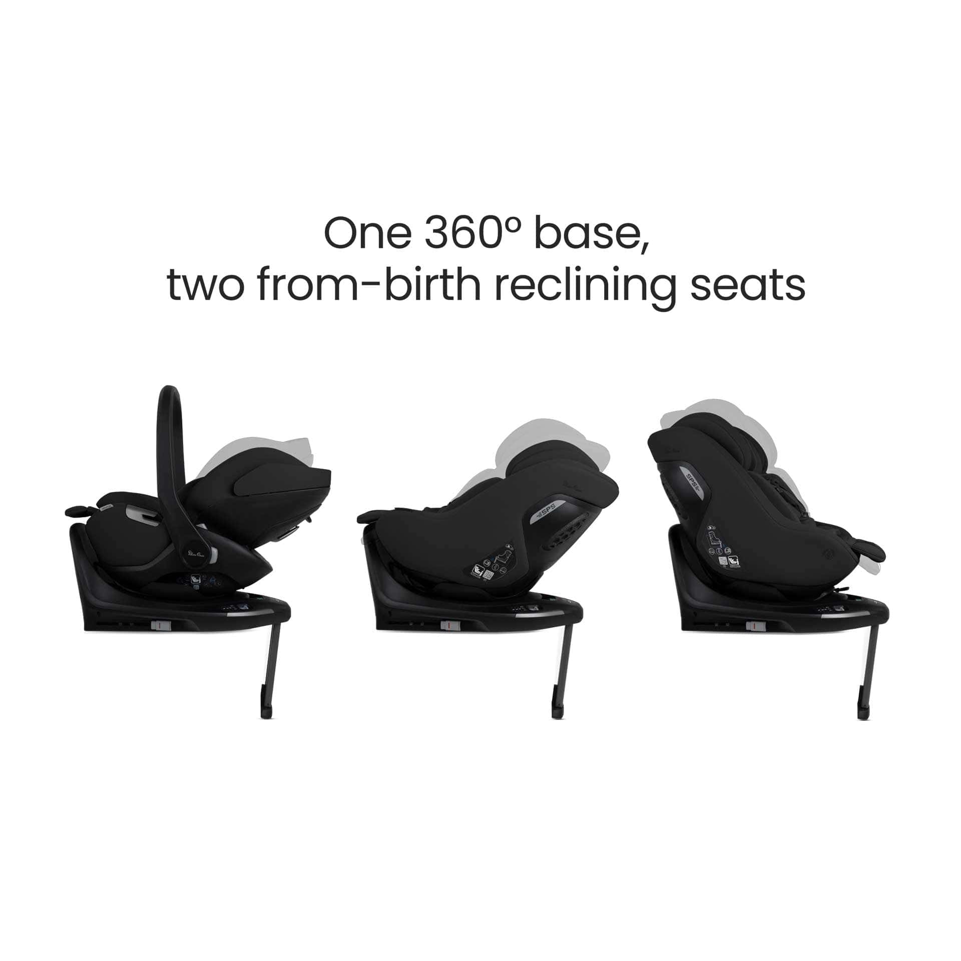 Silver Cross Plus 360 Family Bundle in Iconic Black Baby Car Seats 19162-GL-AP-IB 5055836930903