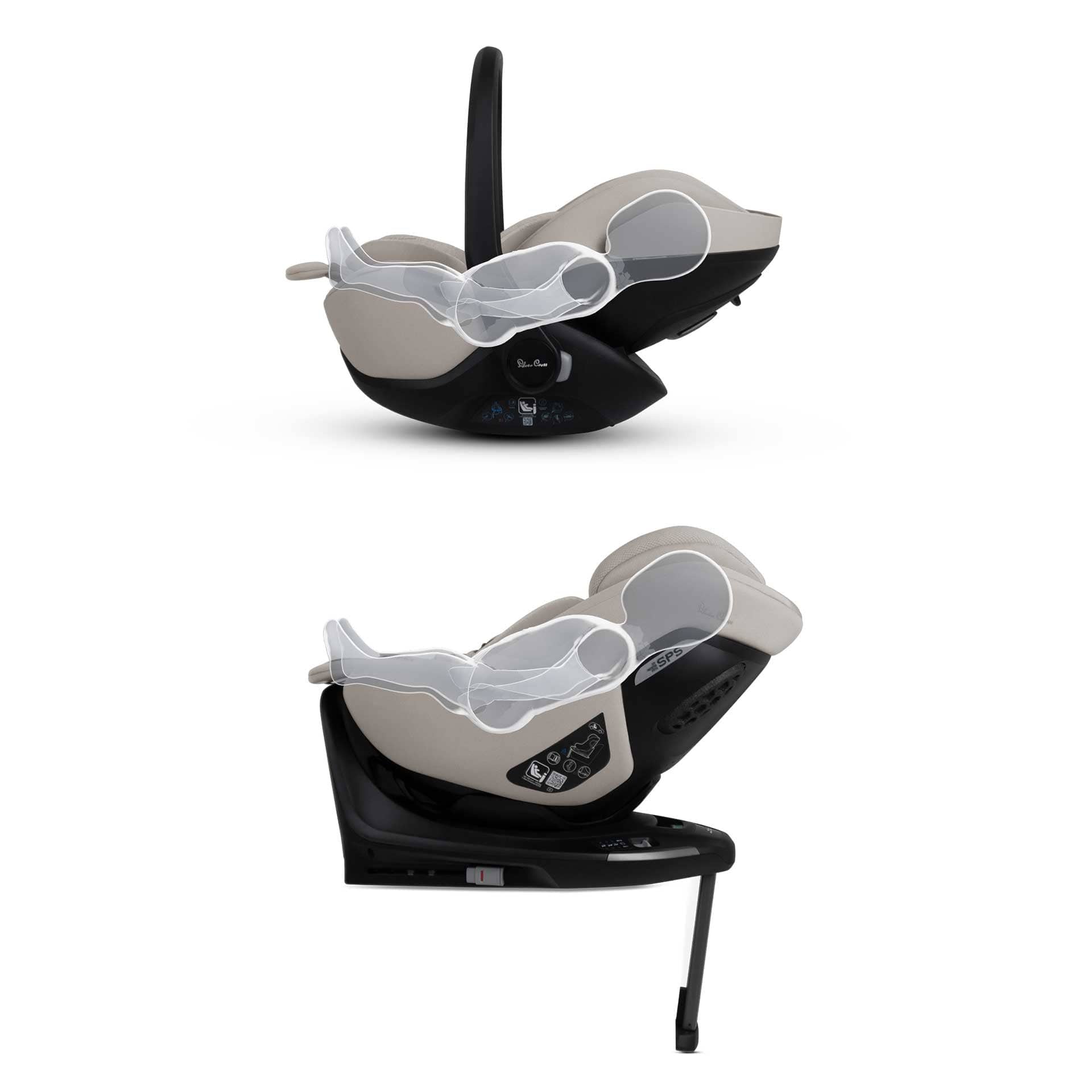 Silver Cross Plus 360 Family Bundle in Natural Taupe Baby Car Seats 19163-GL-AP-NT 5055836930958