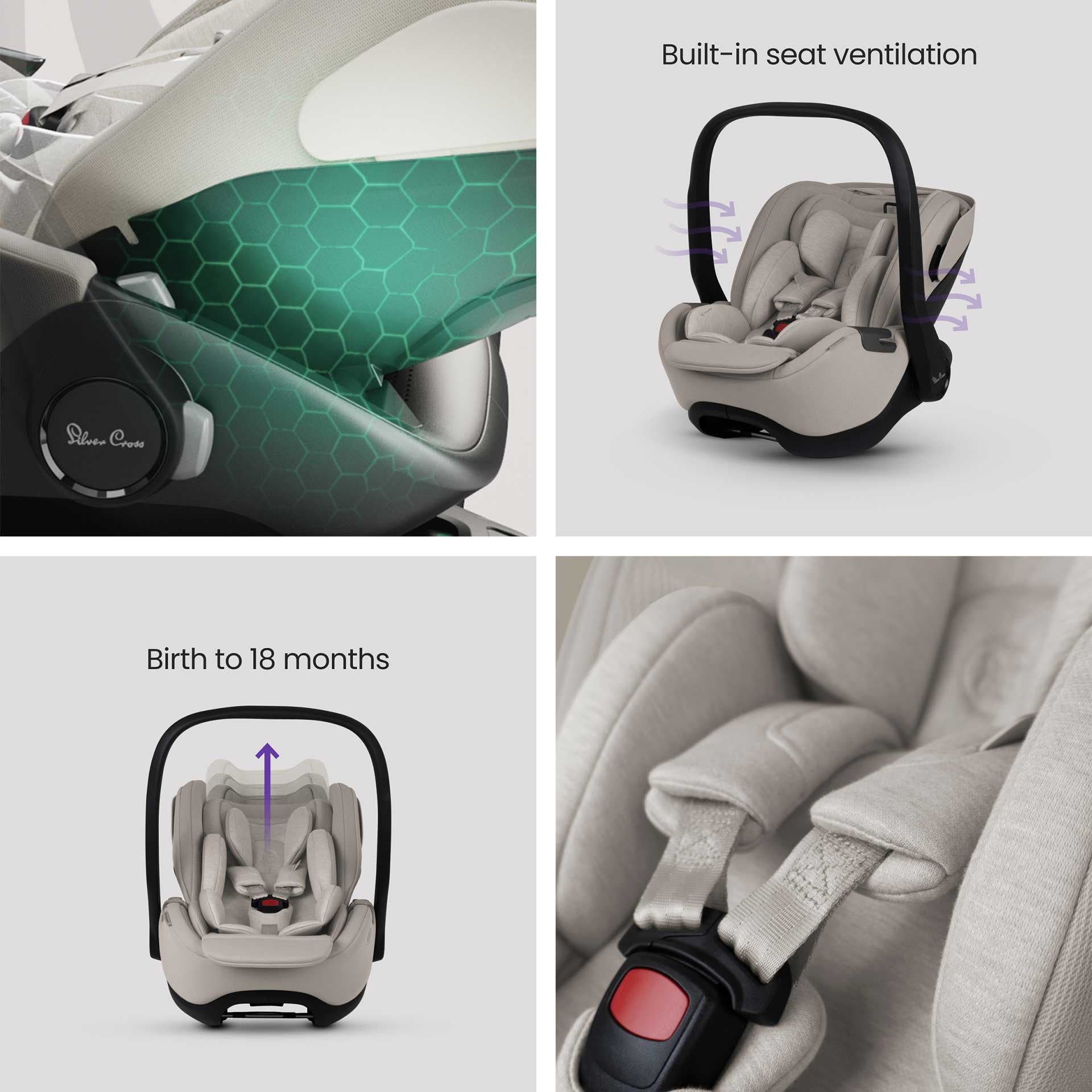 Silver Cross Plus 360 Family Bundle in Natural Taupe Baby Car Seats 19163-GL-AP-NT 5055836930958