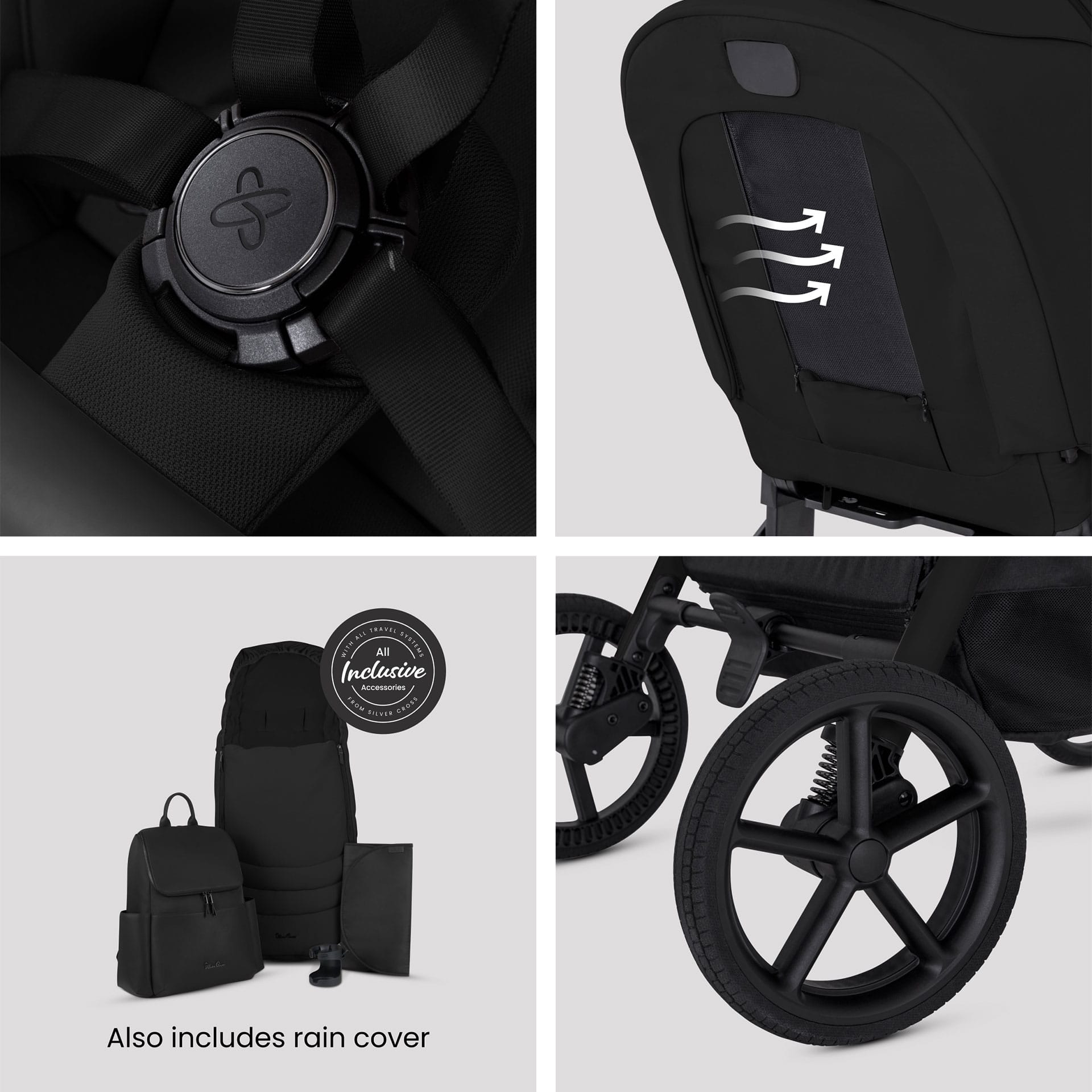 Silver Cross Breez Accessory Bundle in Onyx Baby Prams IBA.OX1 5055836934673