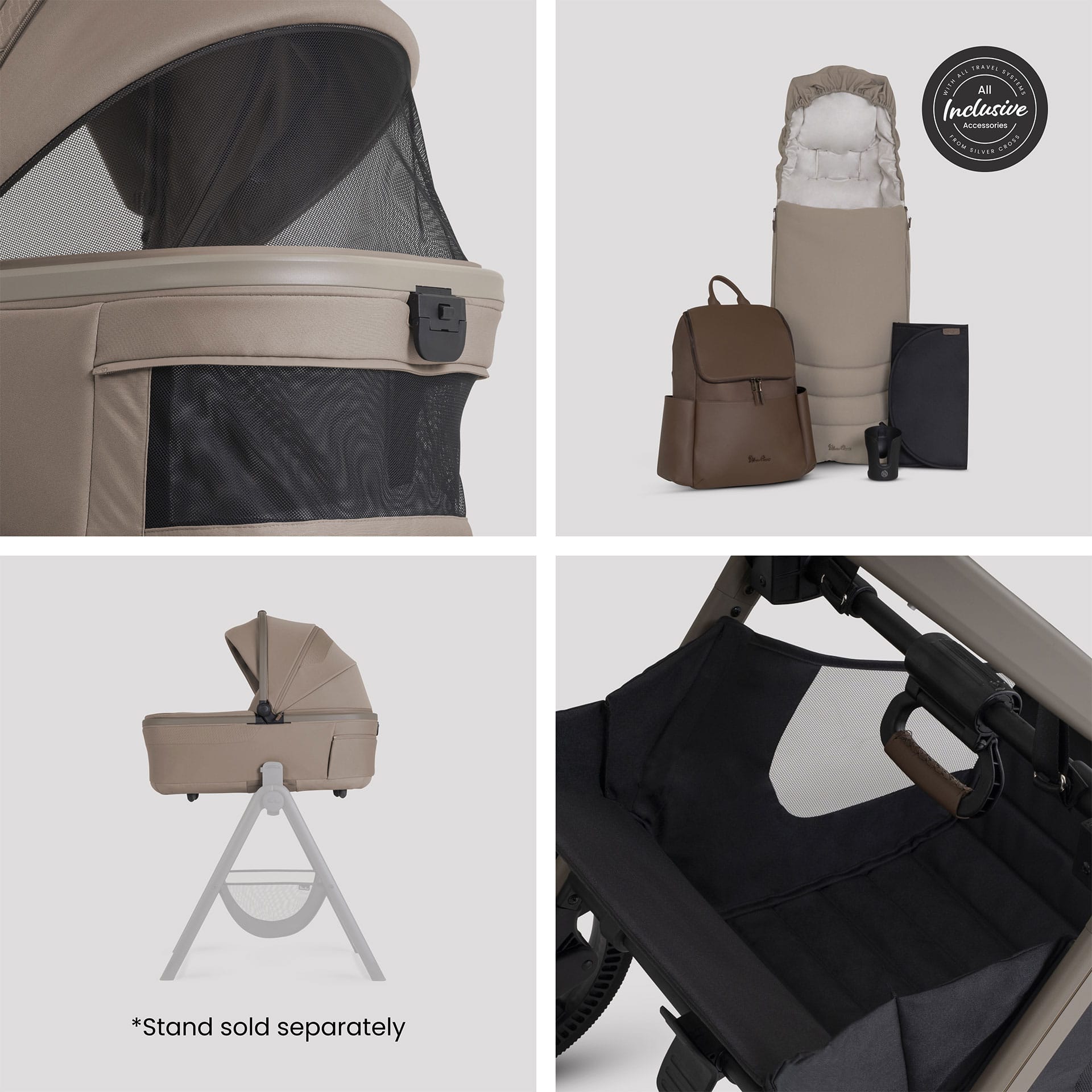 Silver Cross Cove 2 Accessory Bundle in Champagne Baby Prams 23096-CHA 5055836936110
