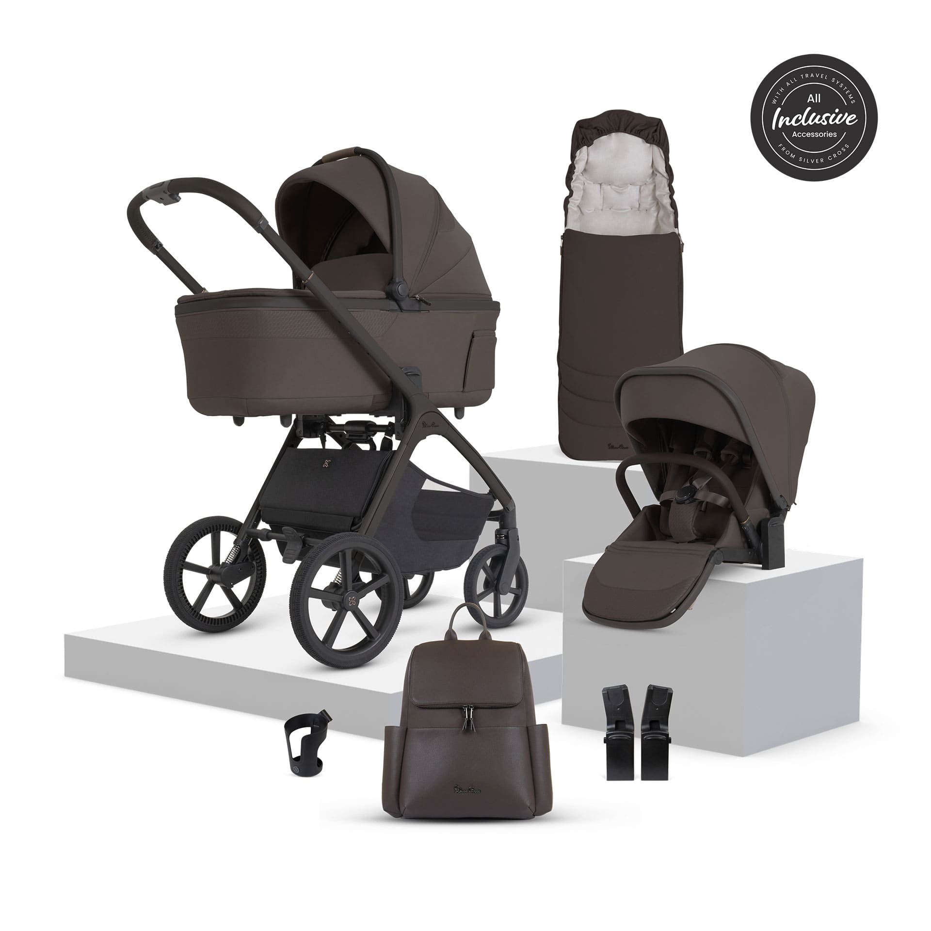 Silver Cross Cove 2 Accessory Bundle in Chocolate Baby Prams 23096-CHO 5055836936134