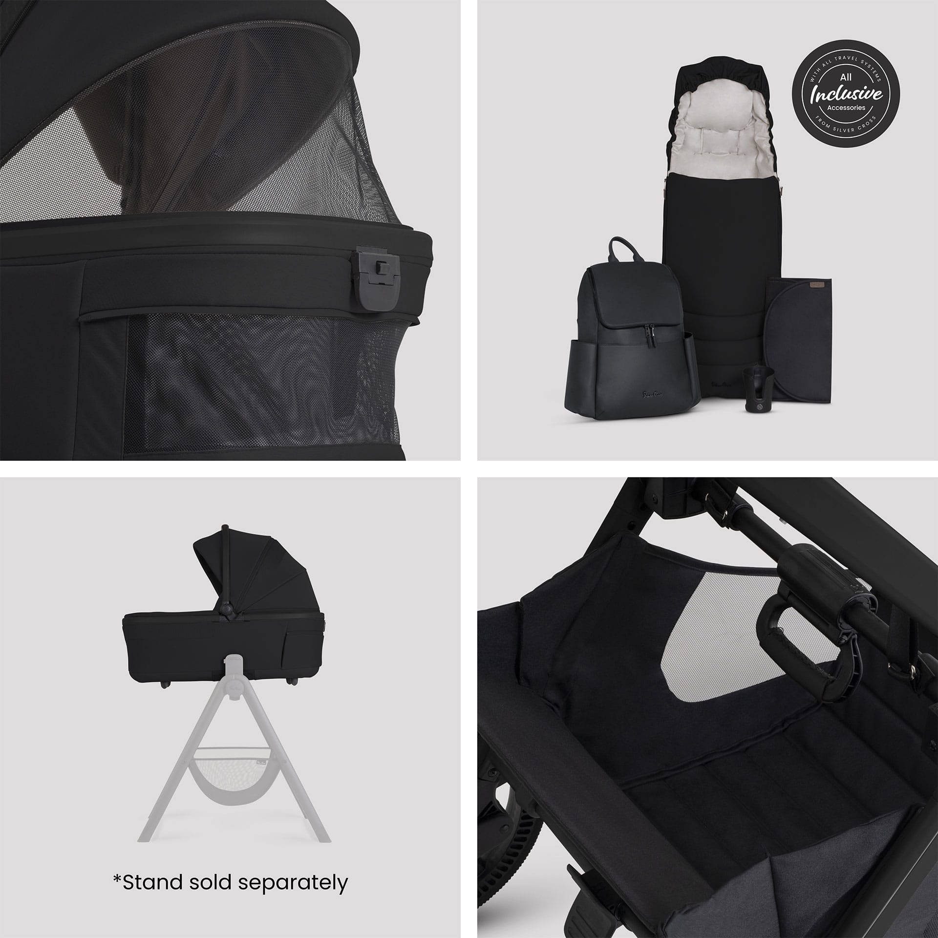 Silver Cross Cove 2 Accessory Bundle in Onyx Baby Prams 23096-ONY 5055836936141